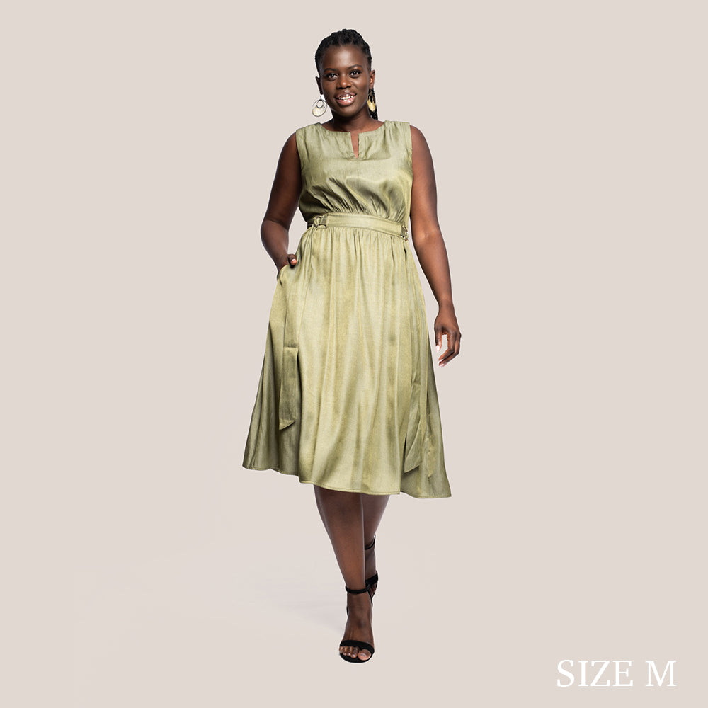 ROBYN SLIMMING DRESS - KELP