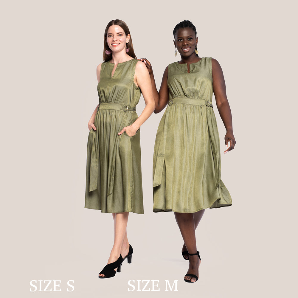 ROBYN SLIMMING DRESS - KELP