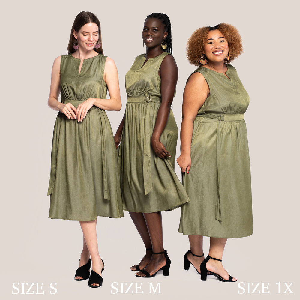 ROBYN SLIMMING DRESS - KELP