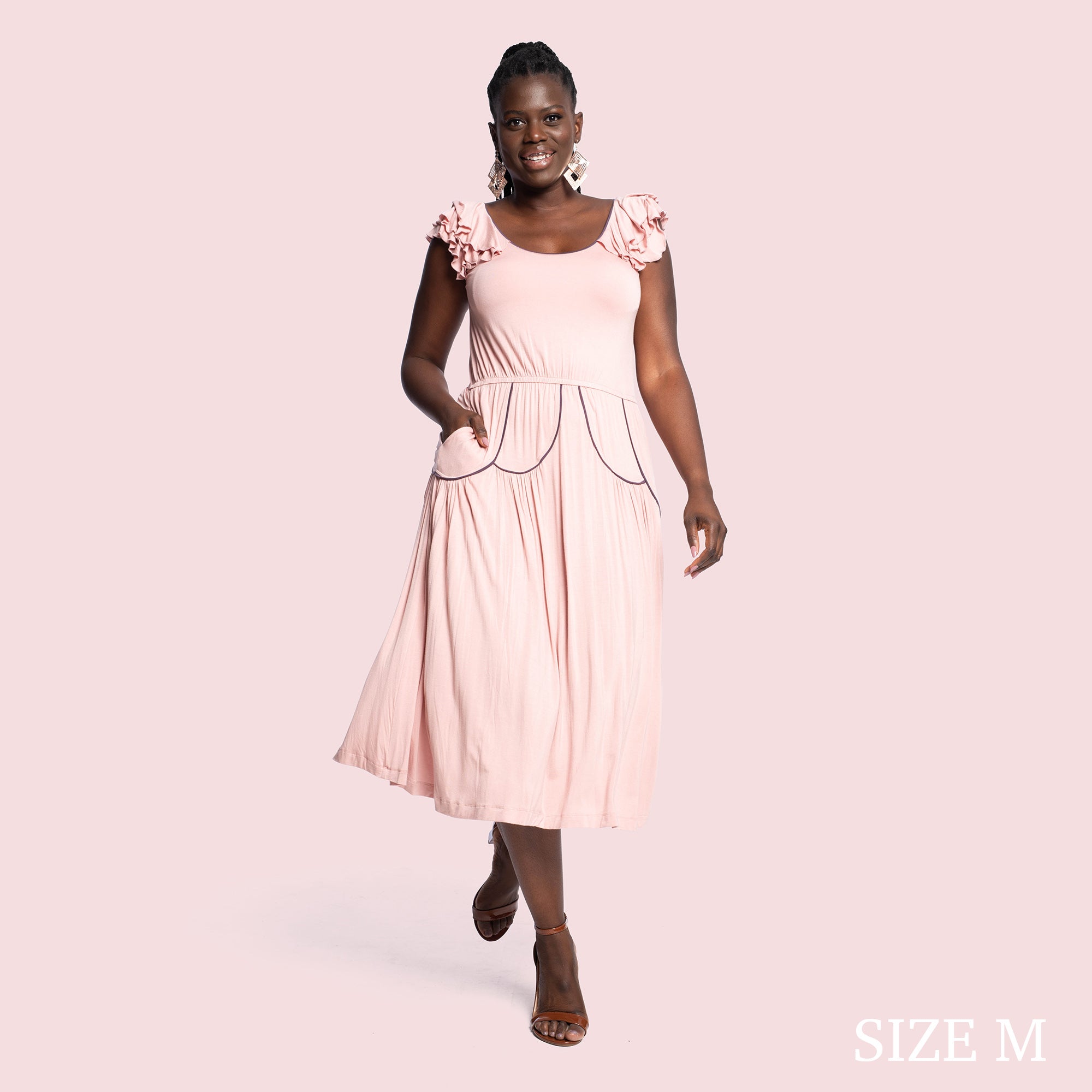 LUCIENNE DRESS - BLUSH / PLUM