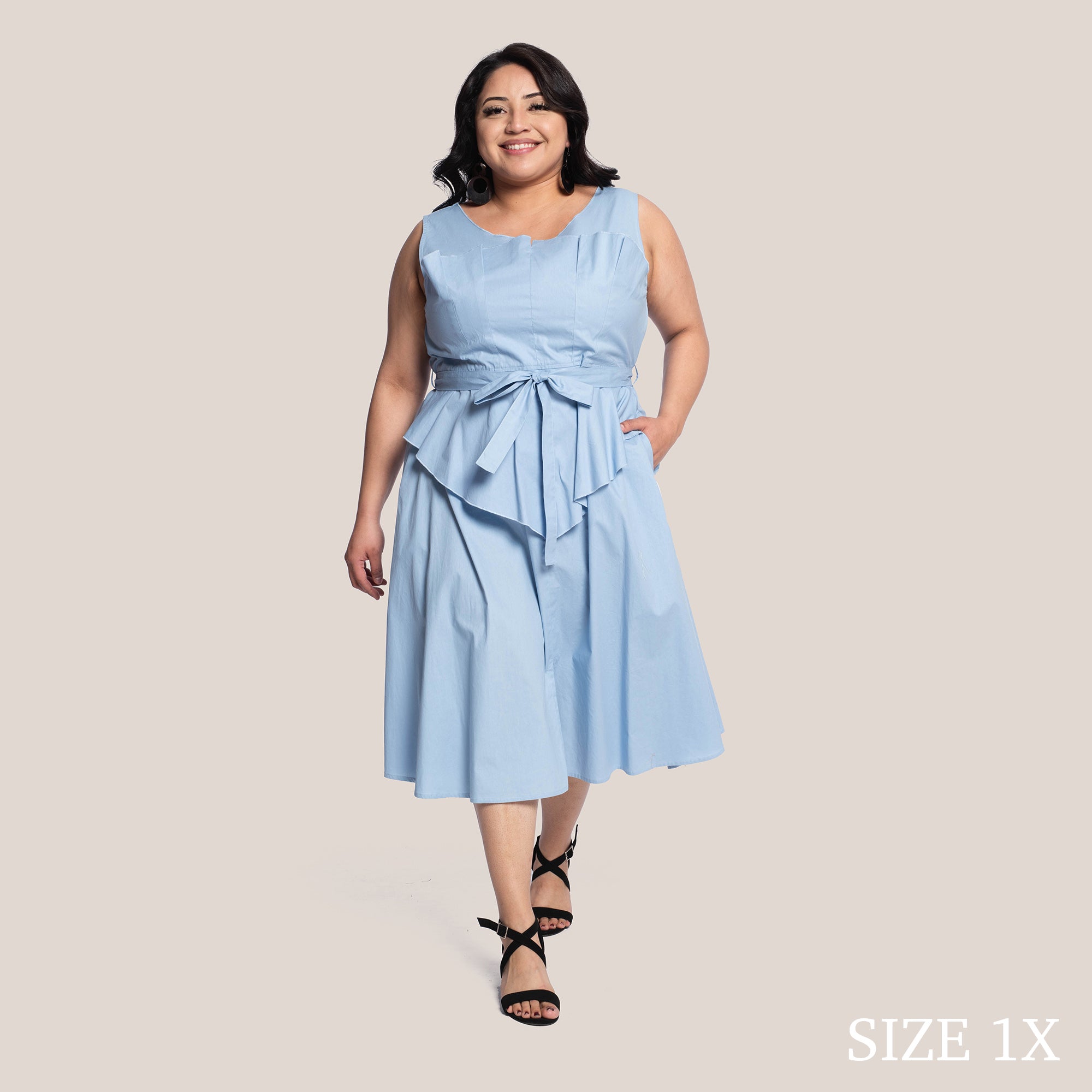 DELLA SLIMMING DRESS - BLISSFUL BLUE