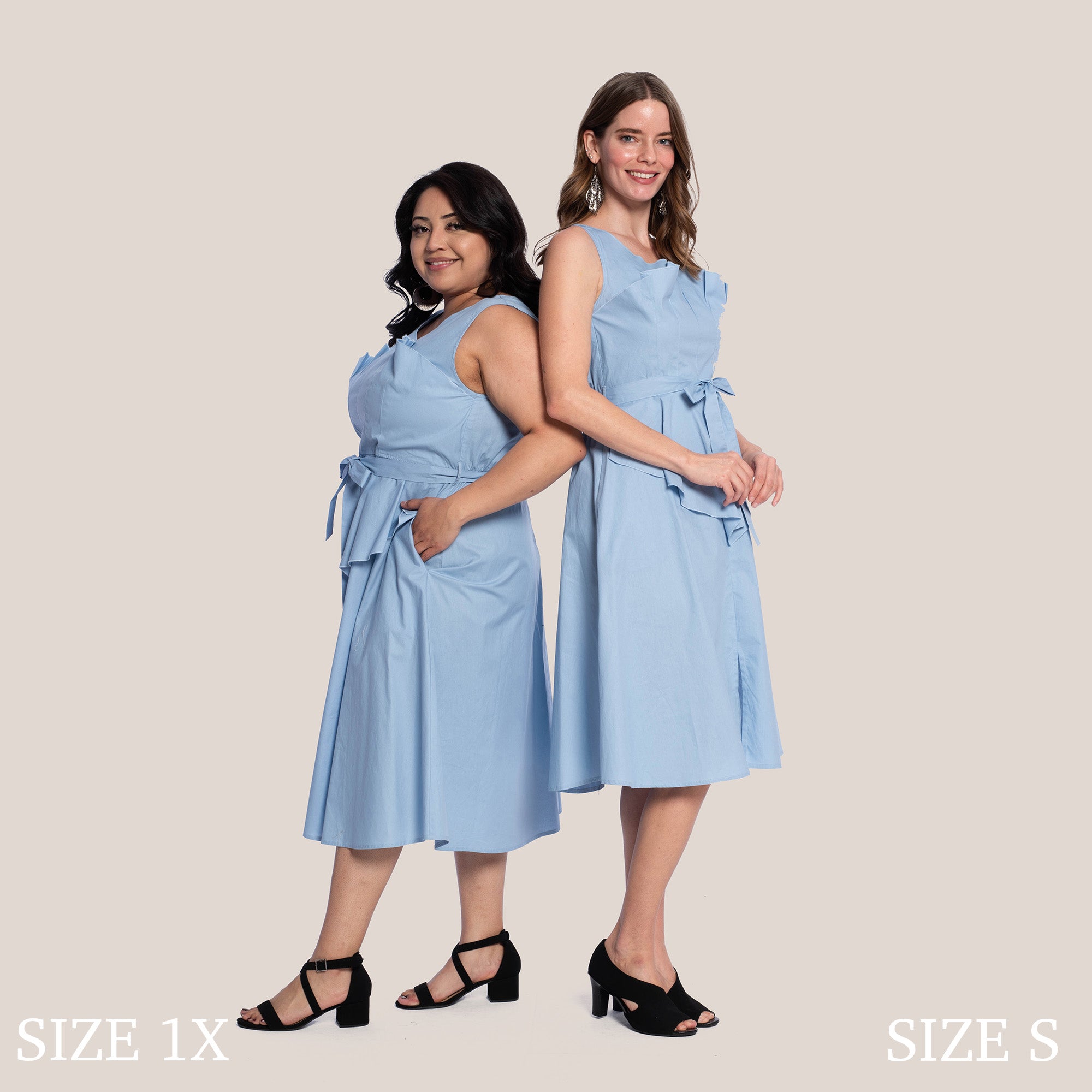 DELLA SLIMMING DRESS - BLISSFUL BLUE