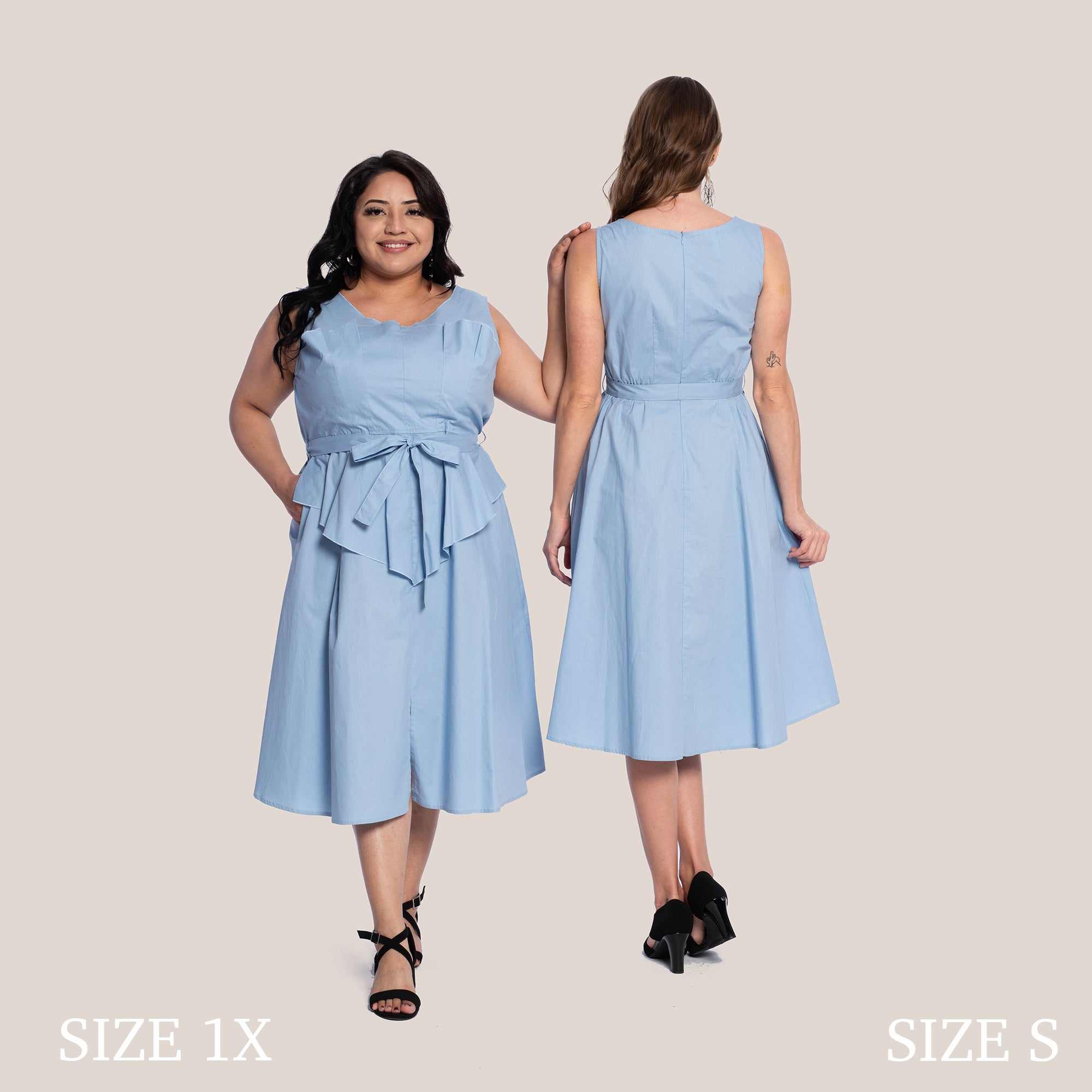 DELLA SLIMMING DRESS - BLISSFUL BLUE