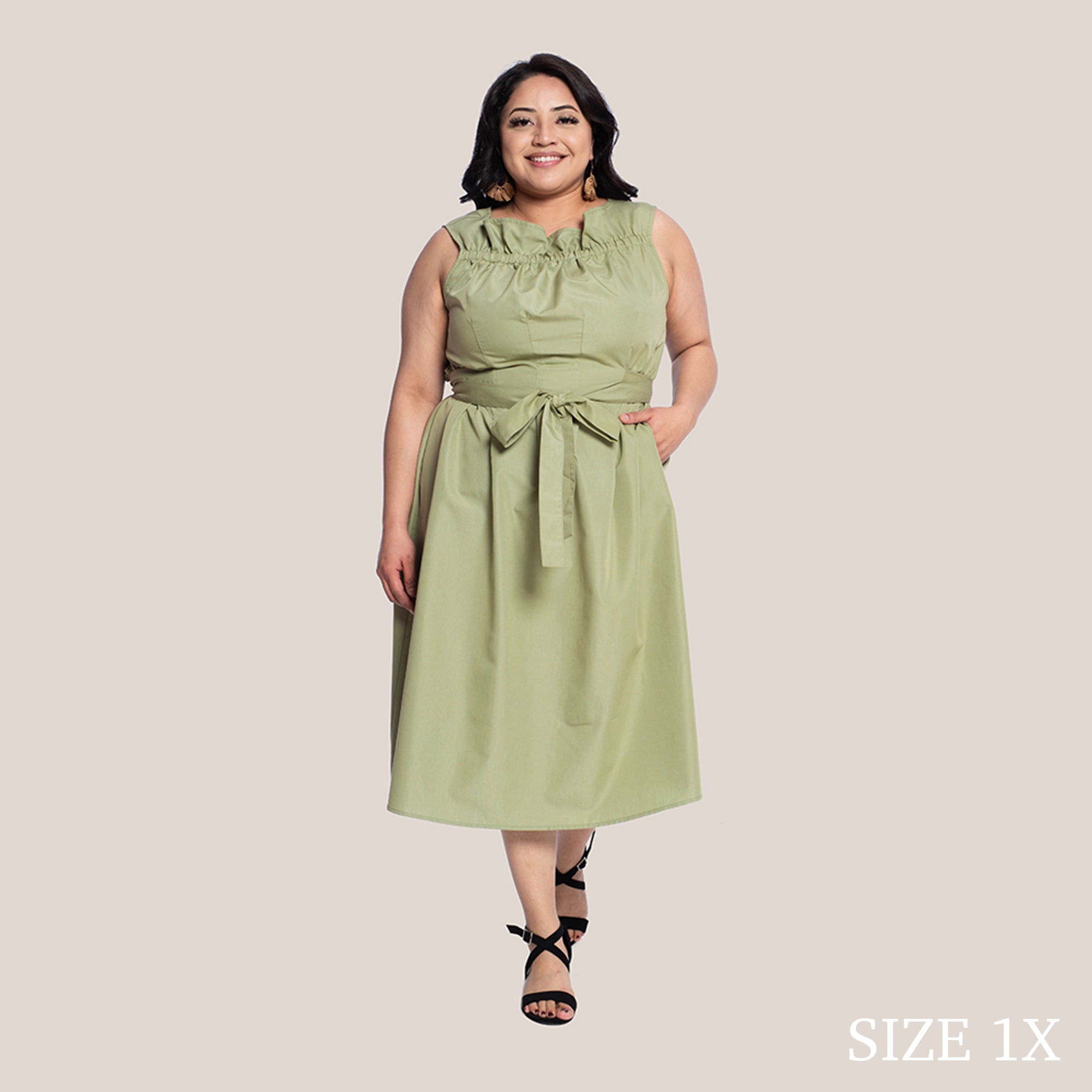 LANDRY SLIMMING DRESS - CELERY