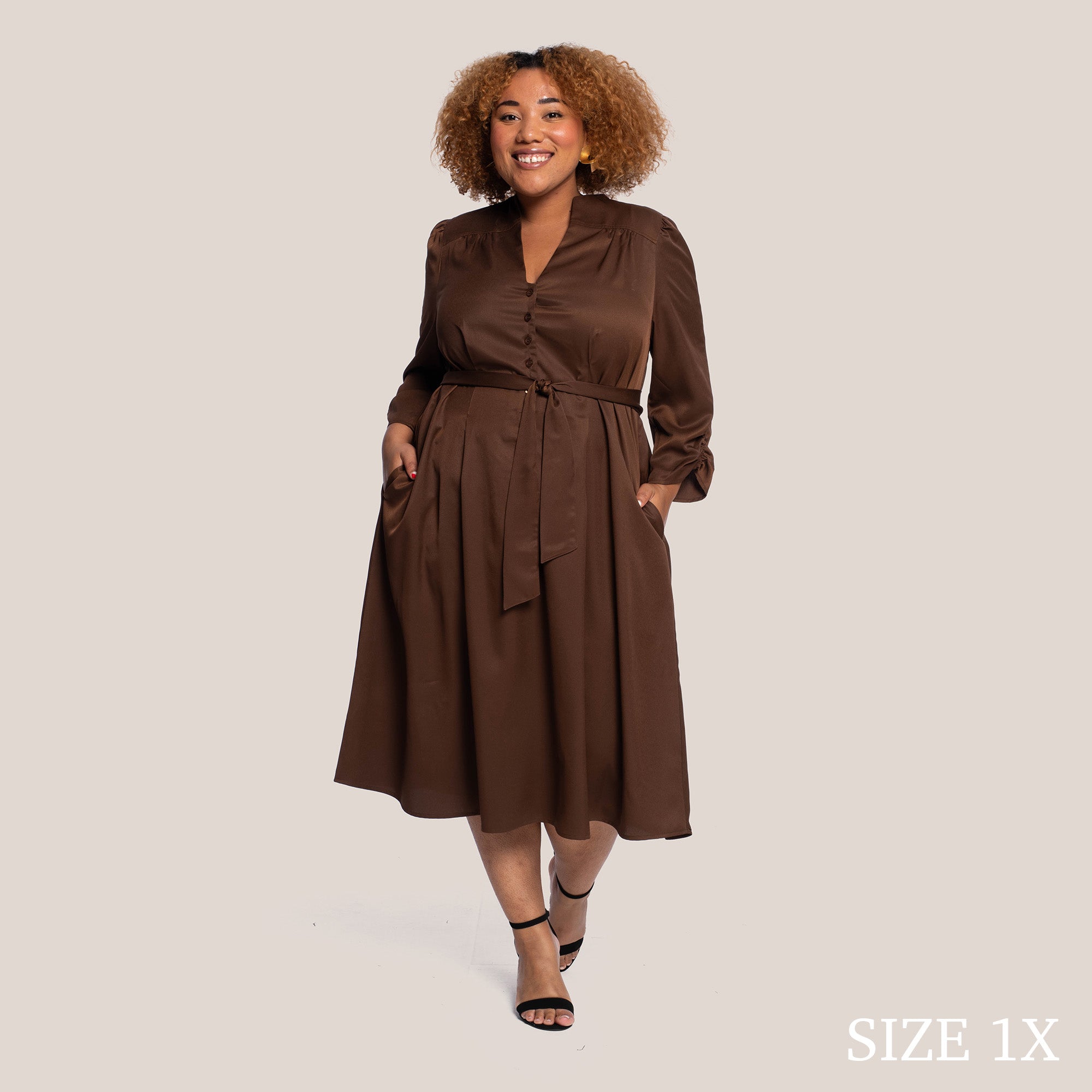 CLOVER SLIMMING DRESS - CHESTNUT