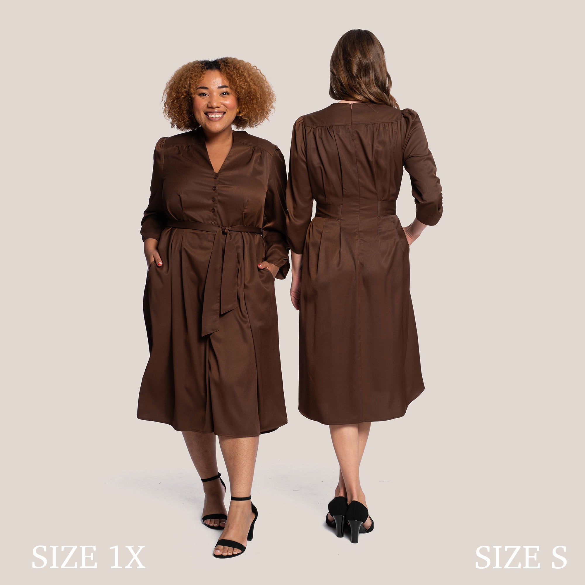 CLOVER SLIMMING DRESS - CHESTNUT