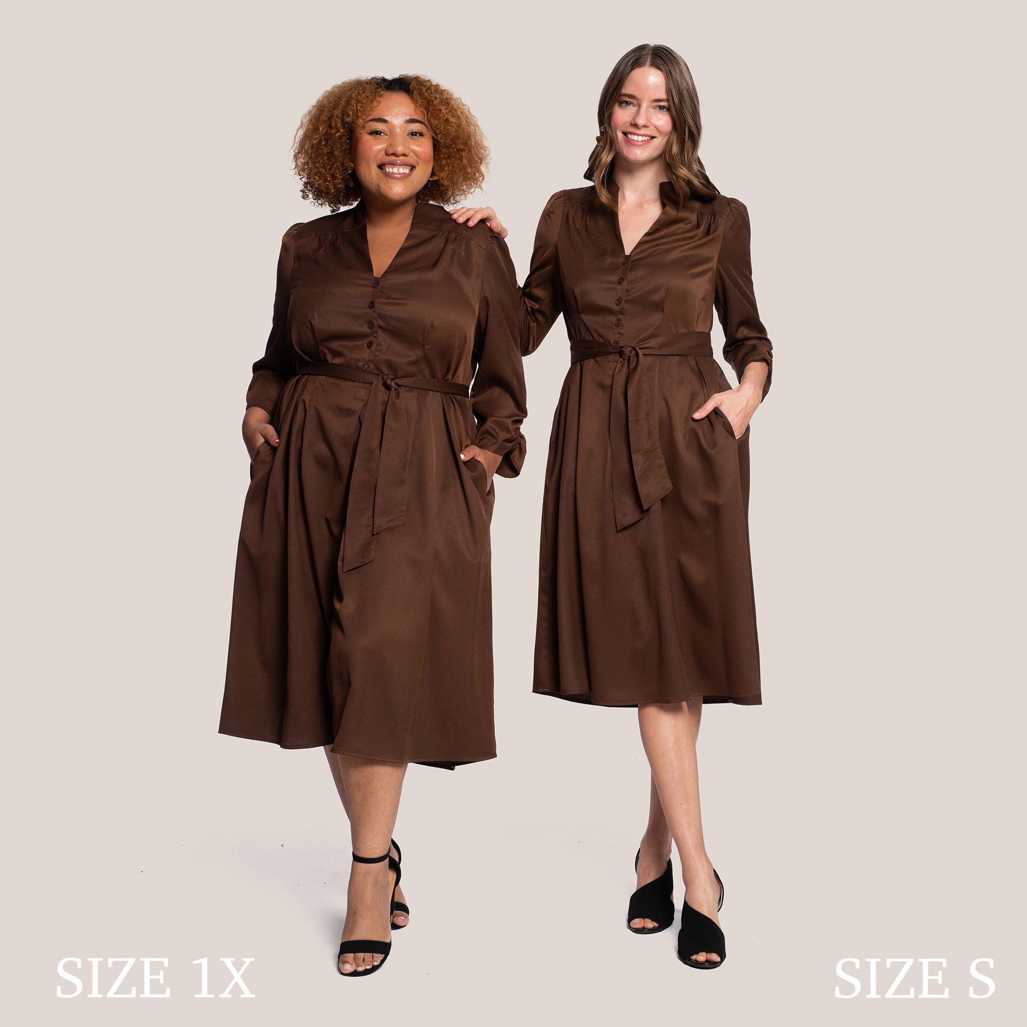 CLOVER SLIMMING DRESS - CHESTNUT