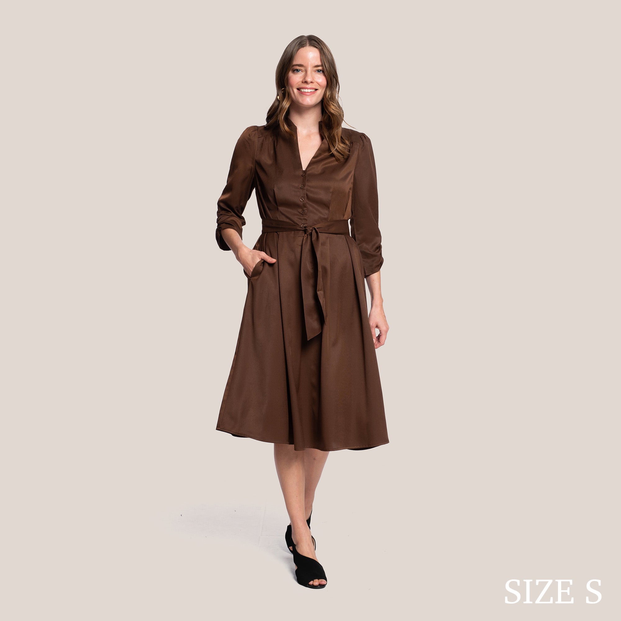 CLOVER SLIMMING DRESS - CHESTNUT