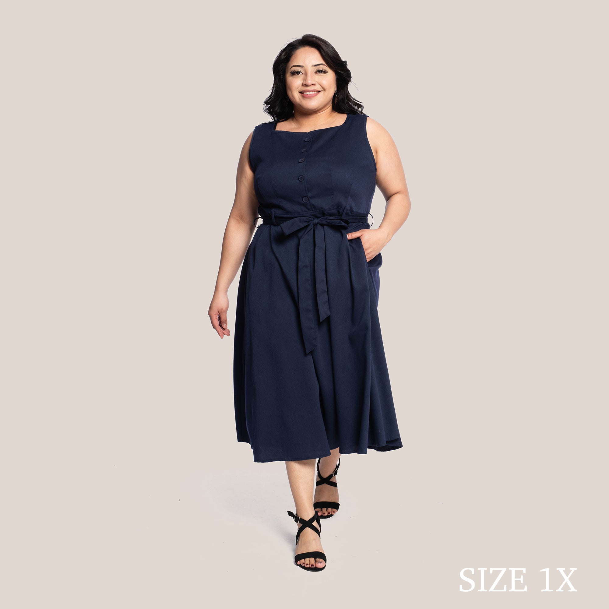 AZARI SLIMMING DRESS - NAVY