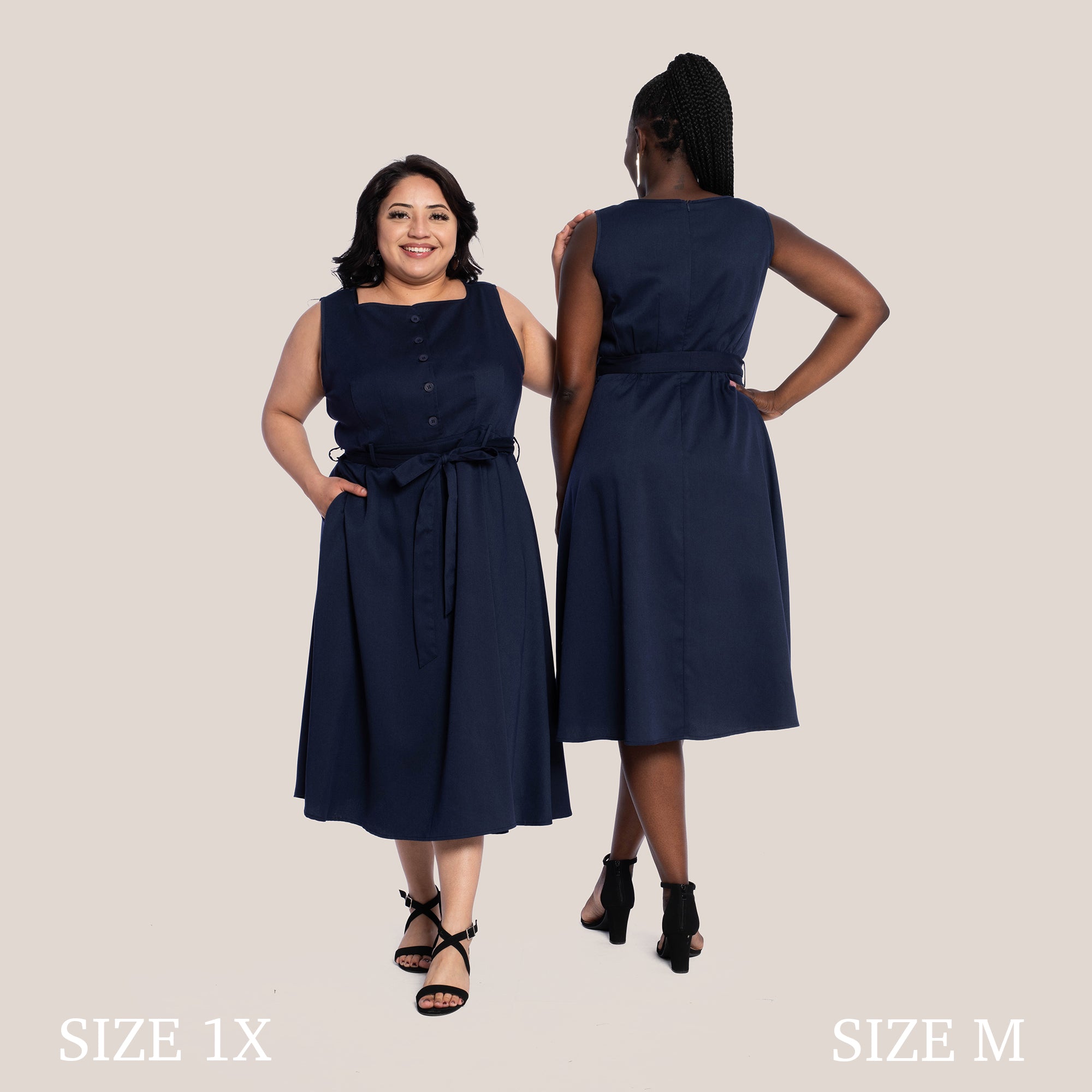 AZARI SLIMMING DRESS - NAVY