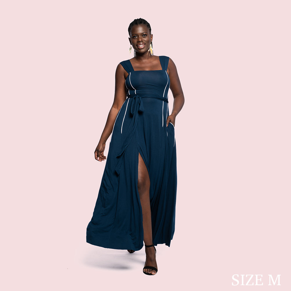 MAEVE DRESS - BLUE / SILVER XL MAEVE DRESS - BLUE / SILVER XL