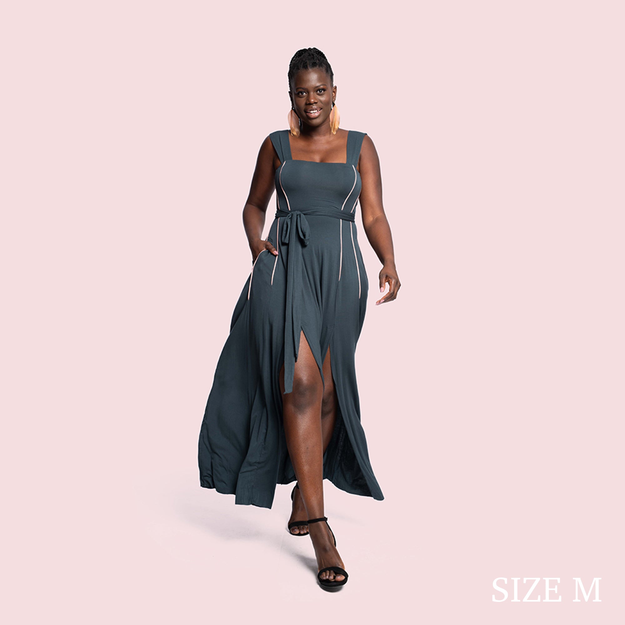 MAEVE DRESS - HUNTER / BLUSH XL MAEVE DRESS - HUNTER / BLUSH XL