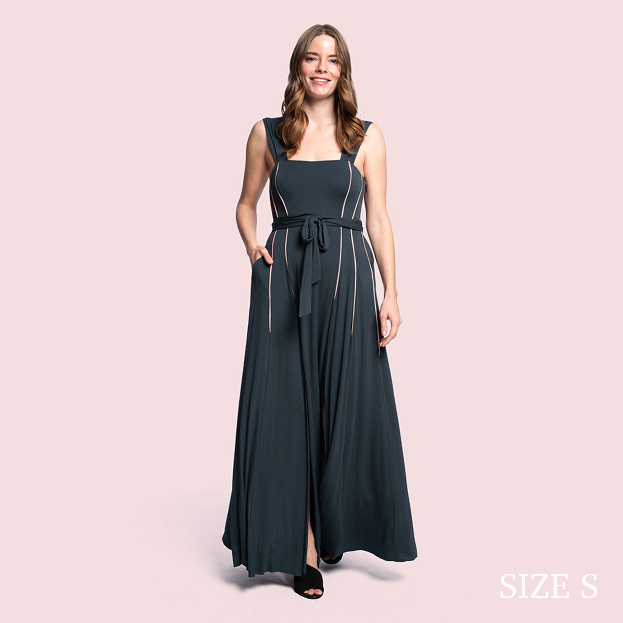 MAEVE DRESS - HUNTER / BLUSH XL MAEVE DRESS - HUNTER / BLUSH XL