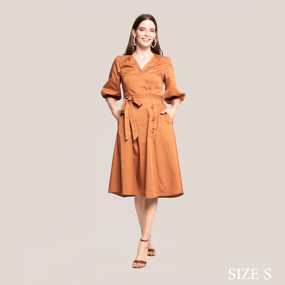 ARLETH SLIMMING DRESS - BOMBAY BROWN