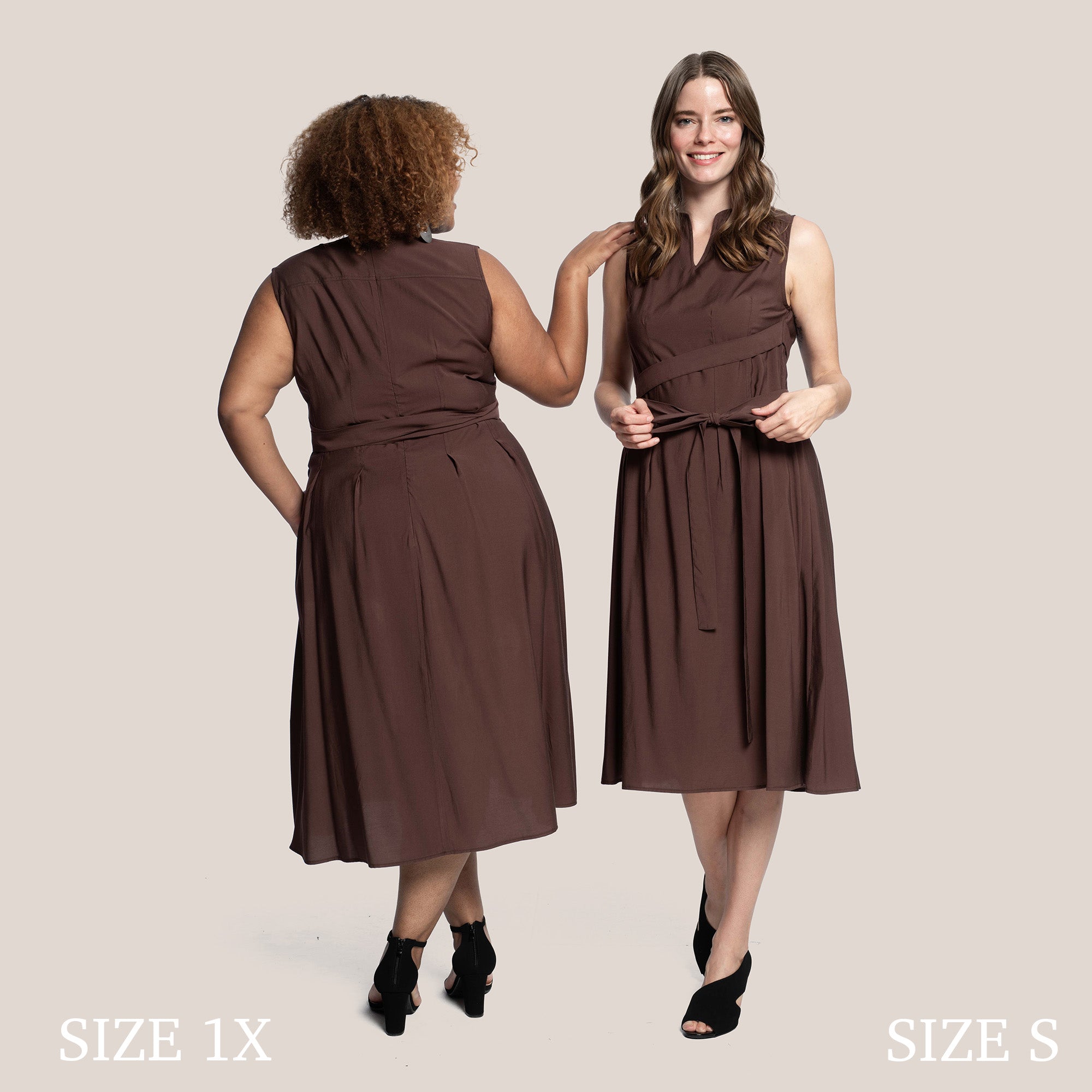 CHARLIZE SLIMMING DRESS - COCOA BROWN