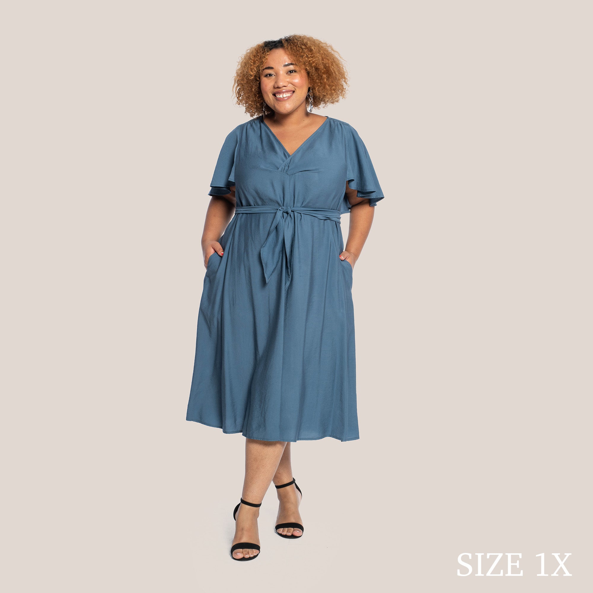 CHARLOTTE SLIMMING DRESS - STEEL BLUE XL CHARLOTTE SLIMMING DRESS - STEEL BLUE XL