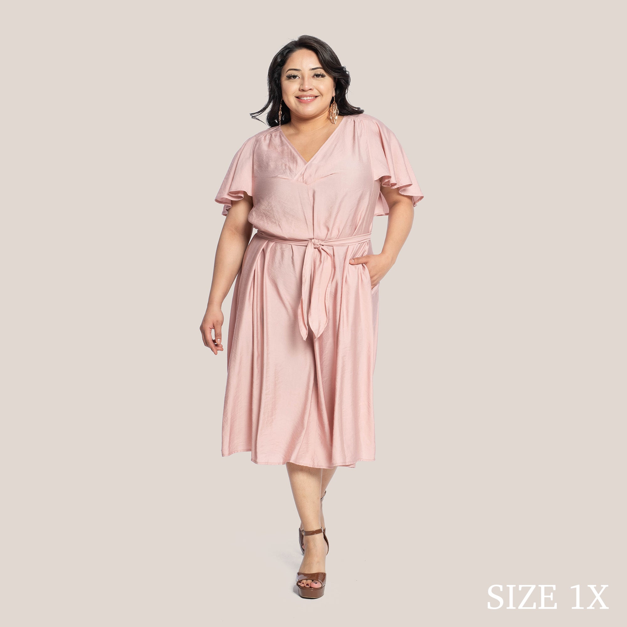 CHARLOTTE SLIMMING DRESS - MELON PEACH