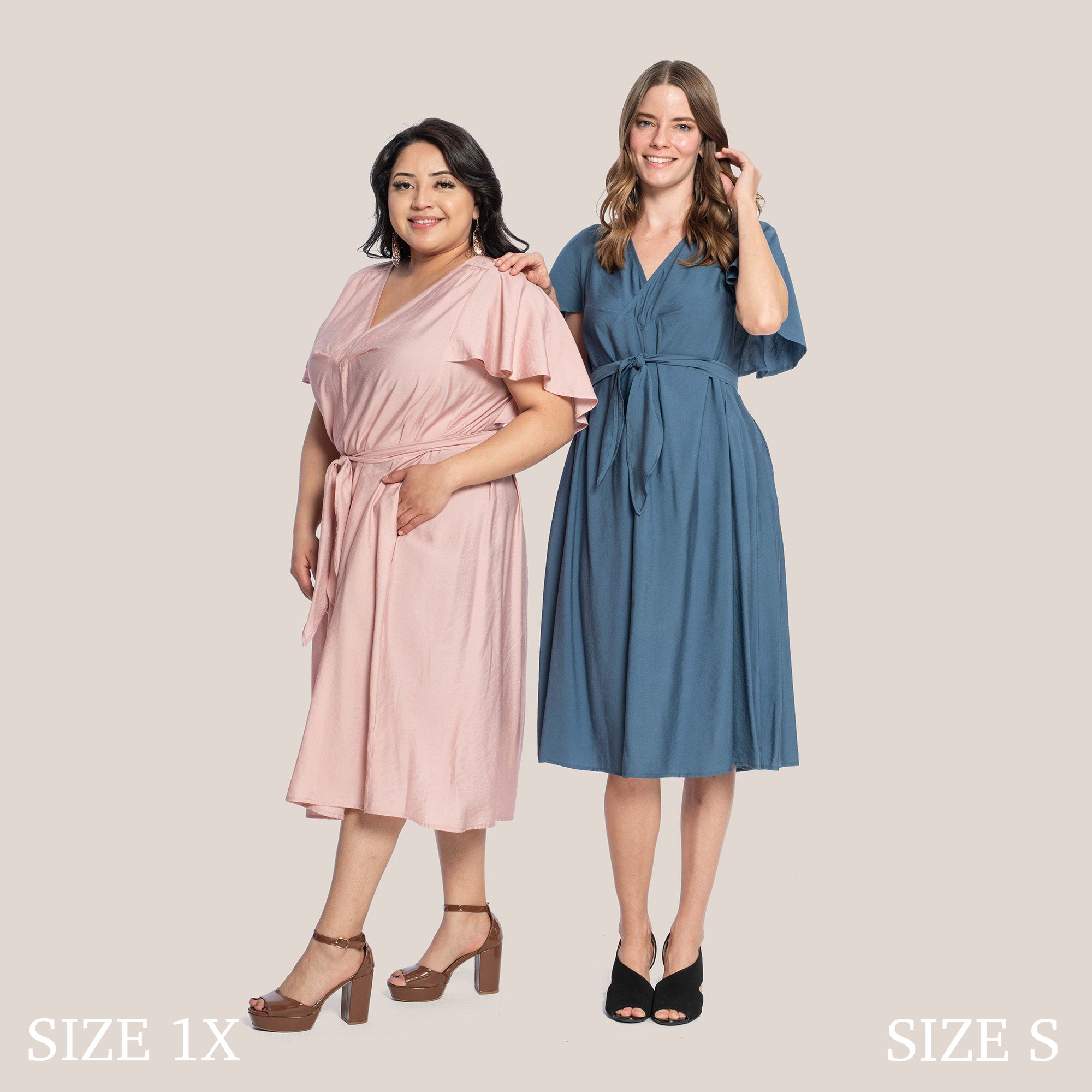 CHARLOTTE SLIMMING DRESS - STEEL BLUE