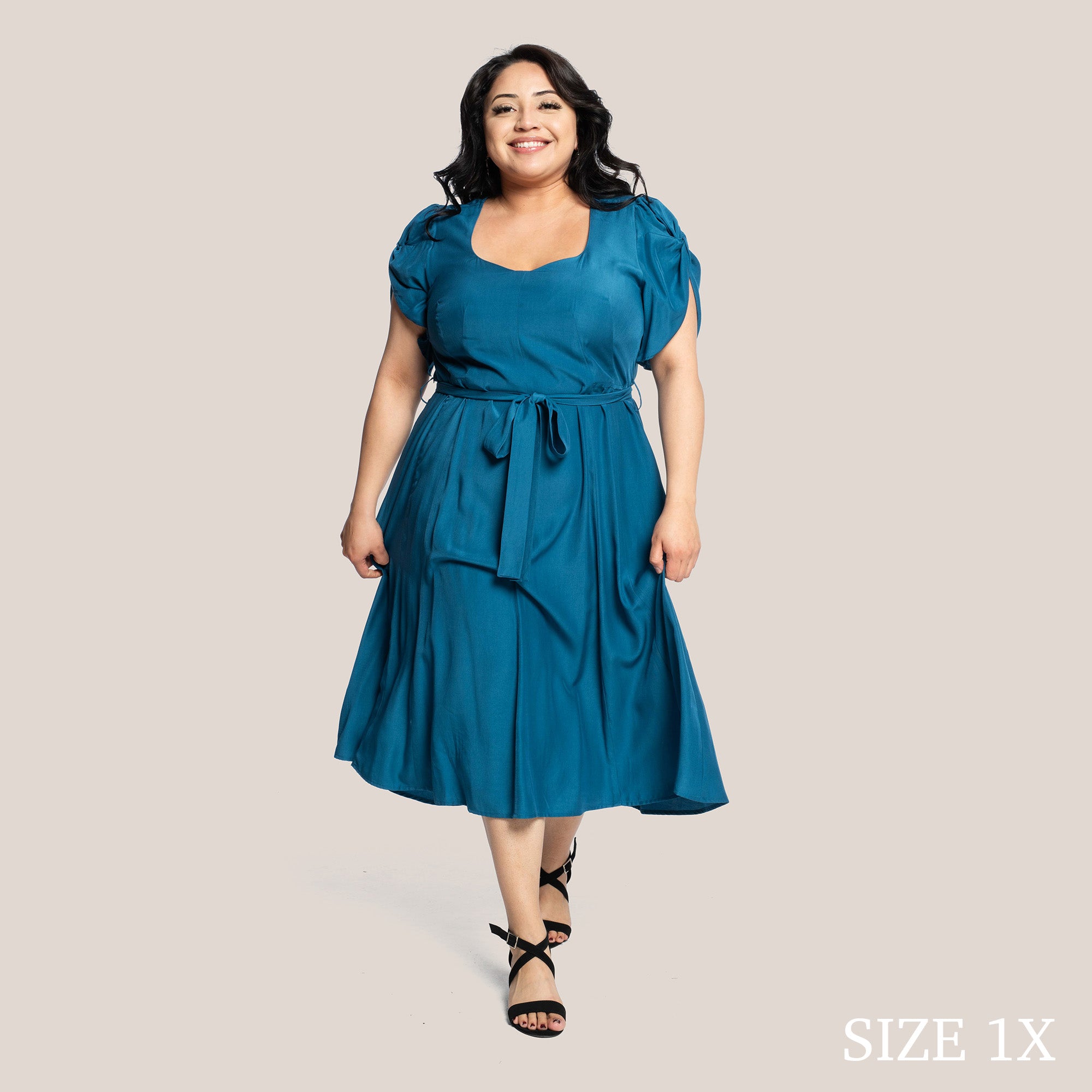 EMMA SLIMMING DRESS - ADRIATIC SEA