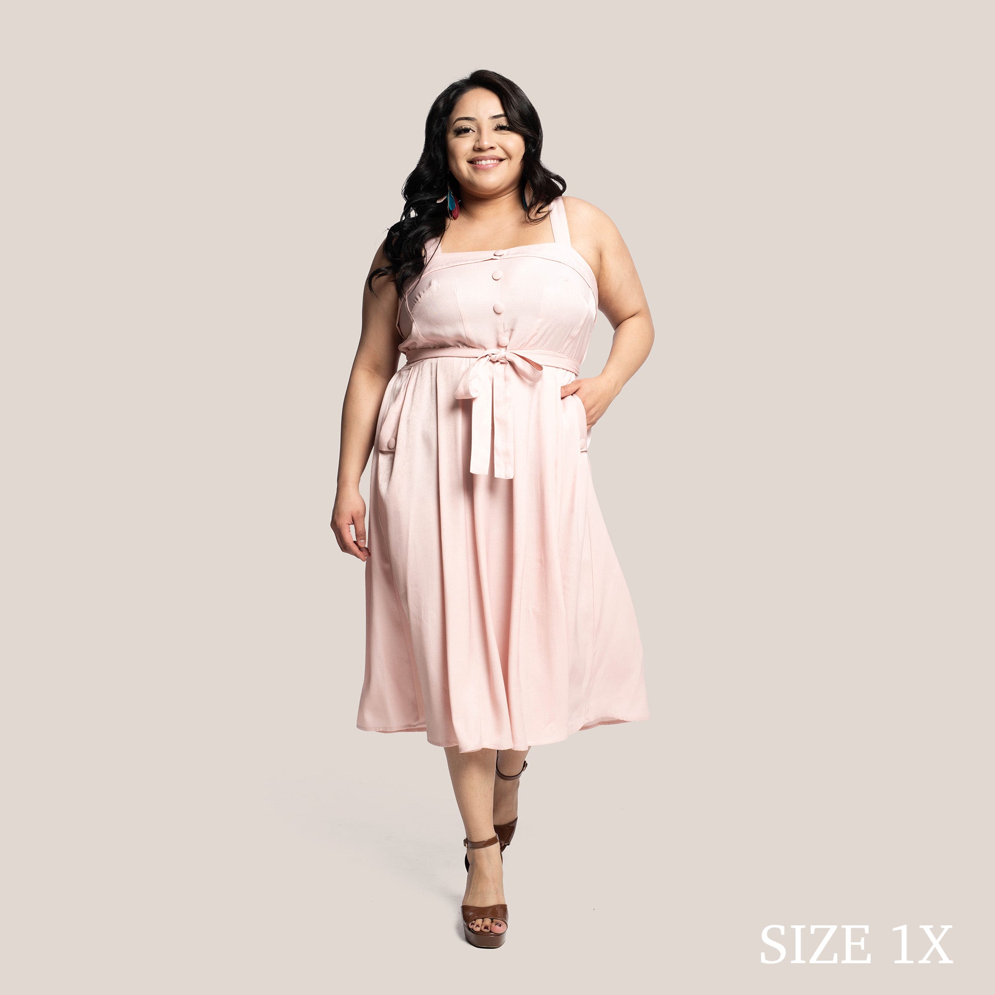 GIANNA SLIMMING DRESS - BLUSH