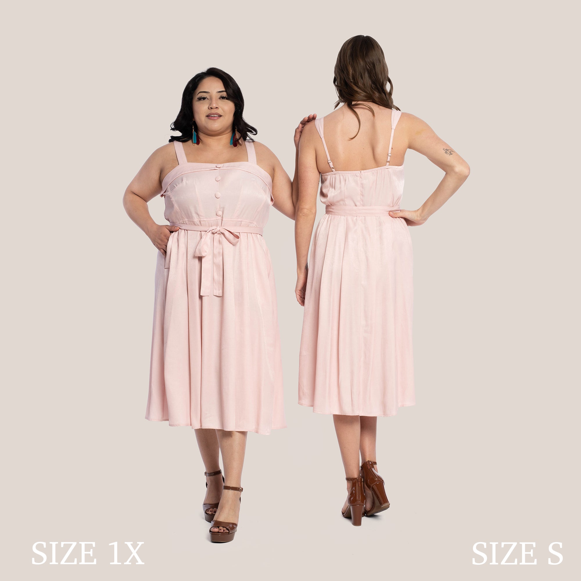 GIANNA SLIMMING DRESS - BLUSH