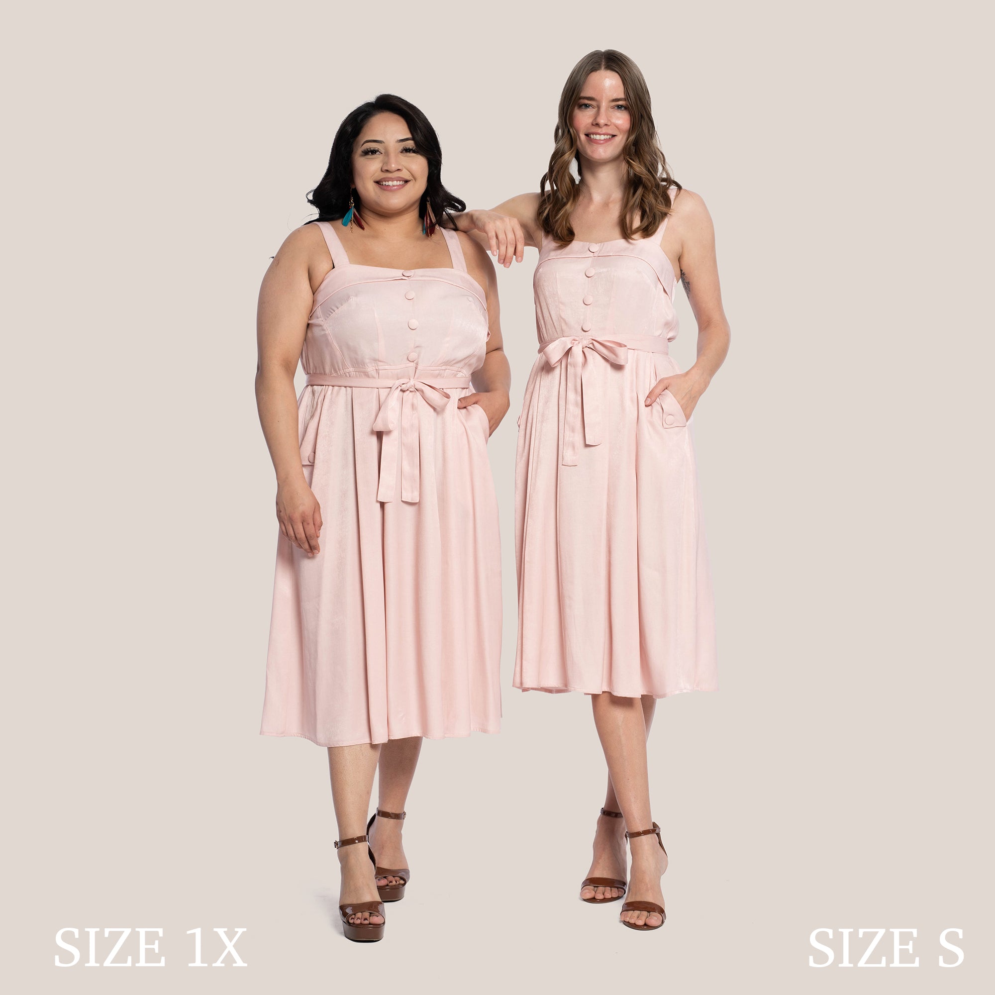 GIANNA SLIMMING DRESS - BLUSH