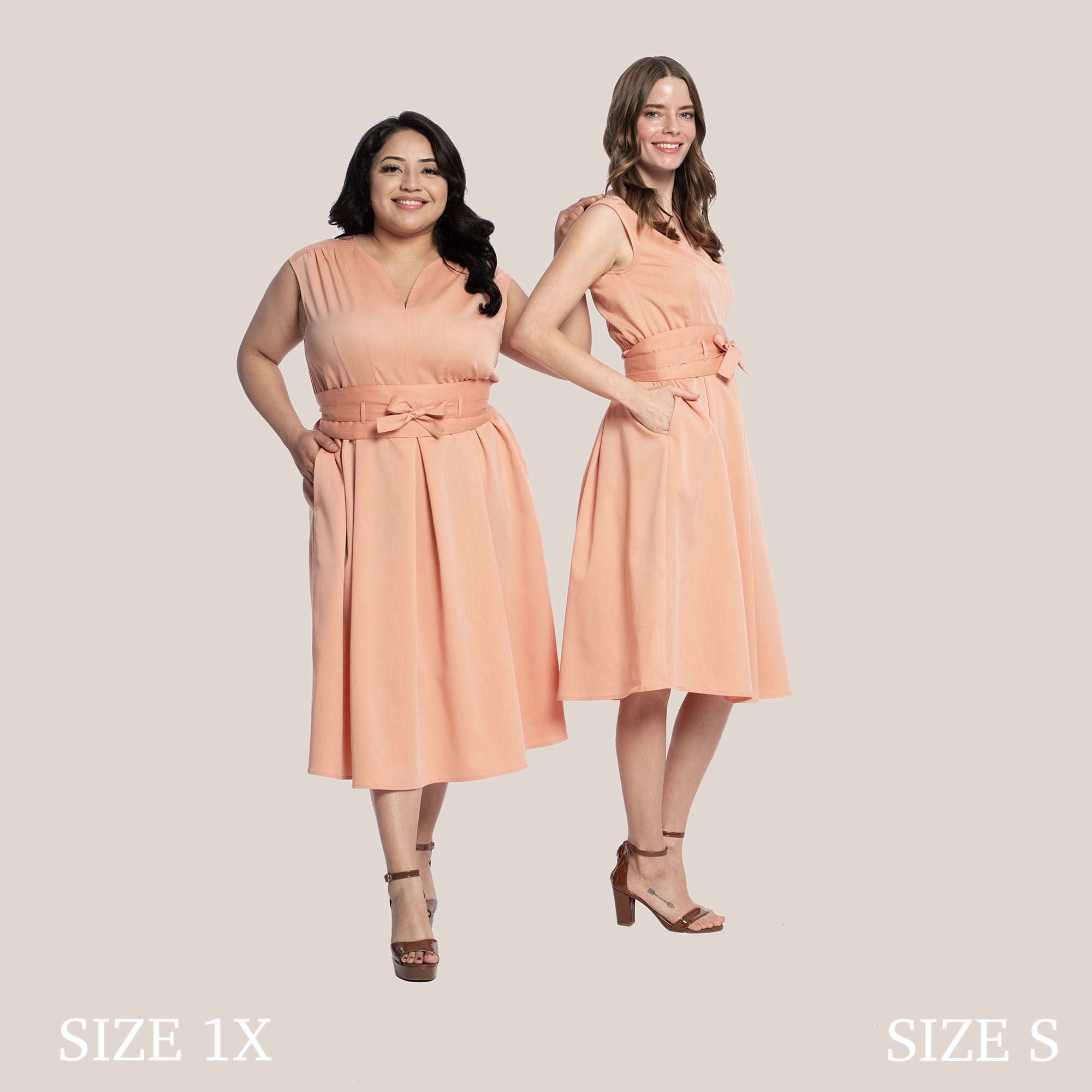 JAYLANI SLIMMING DRESS - MELON COPPER