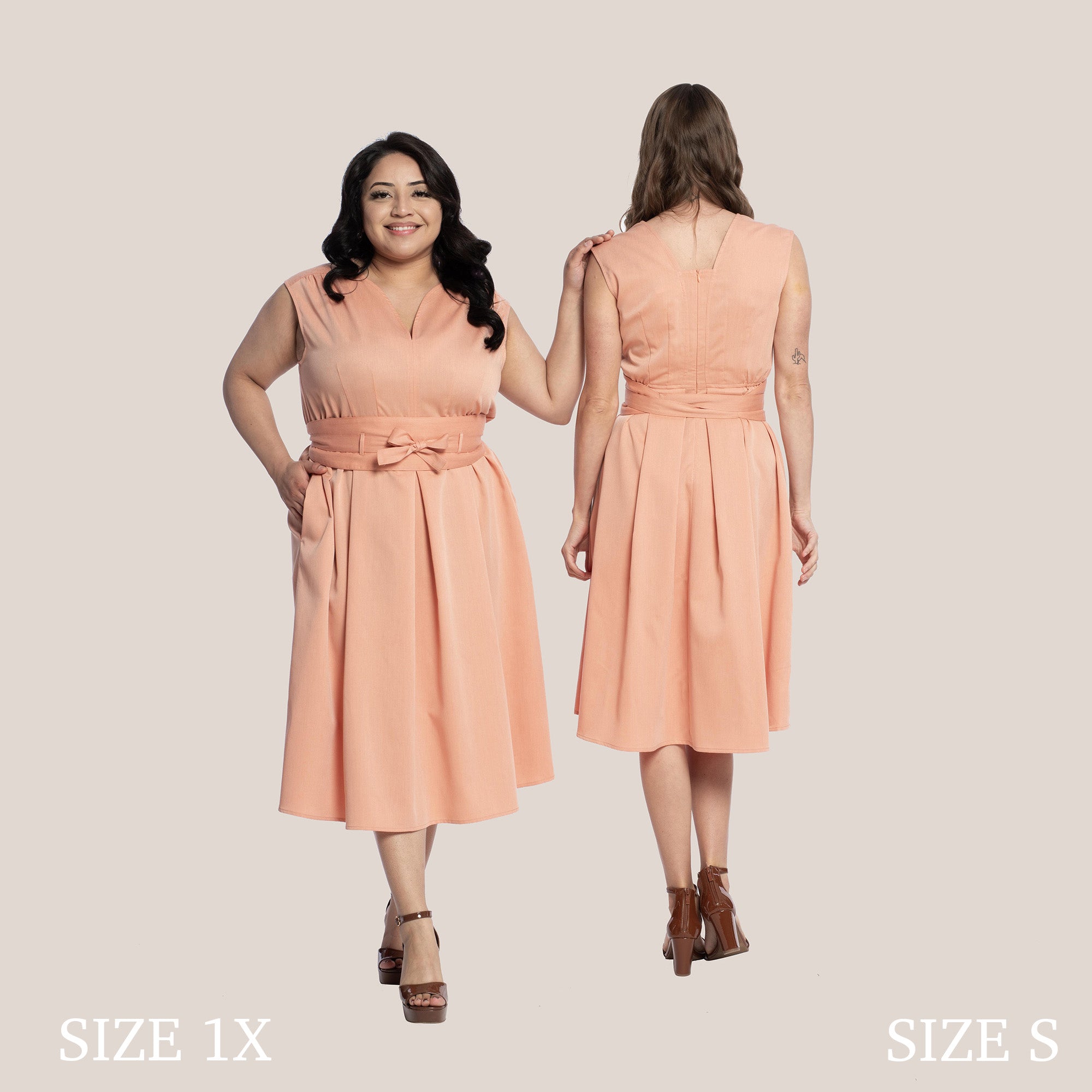 JAYLANI SLIMMING DRESS - MELON COPPER