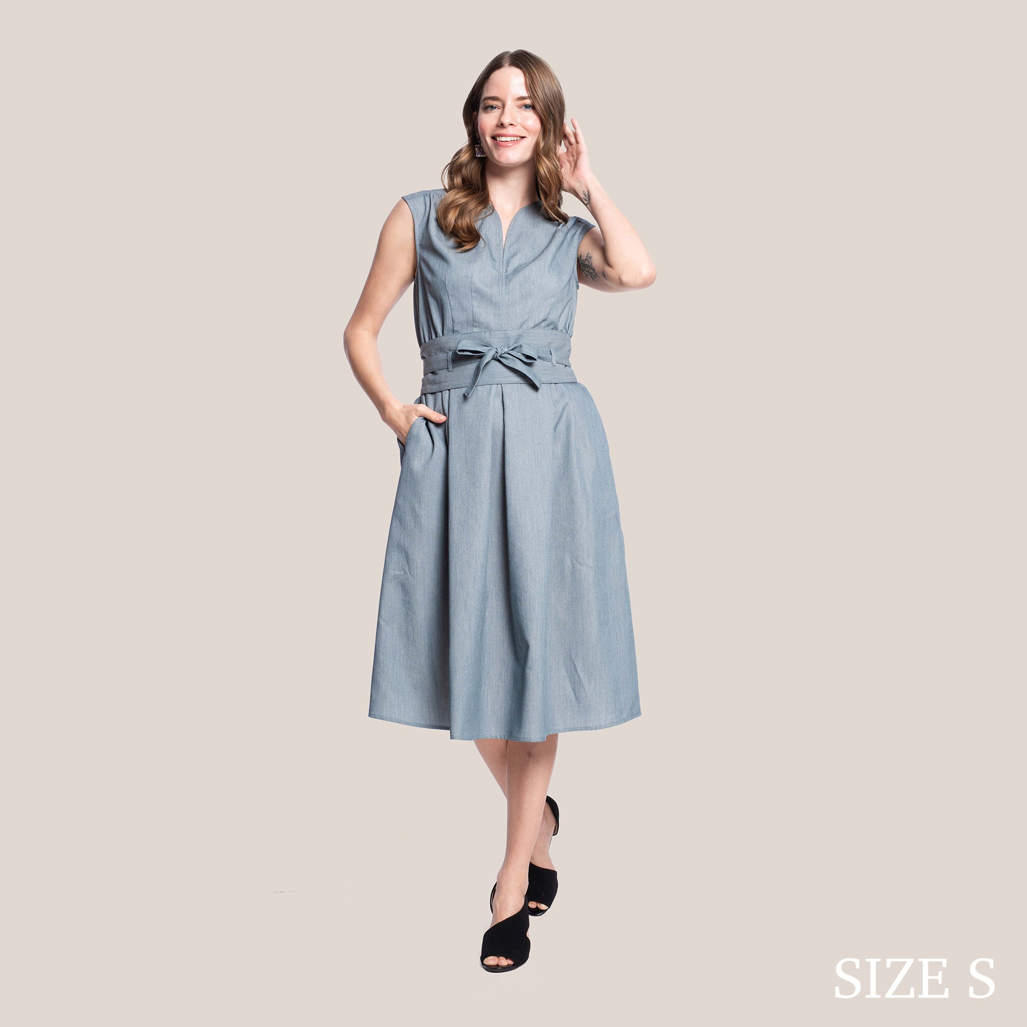 JAYLANI SLIMMING DRESS - SMOKE DENIM