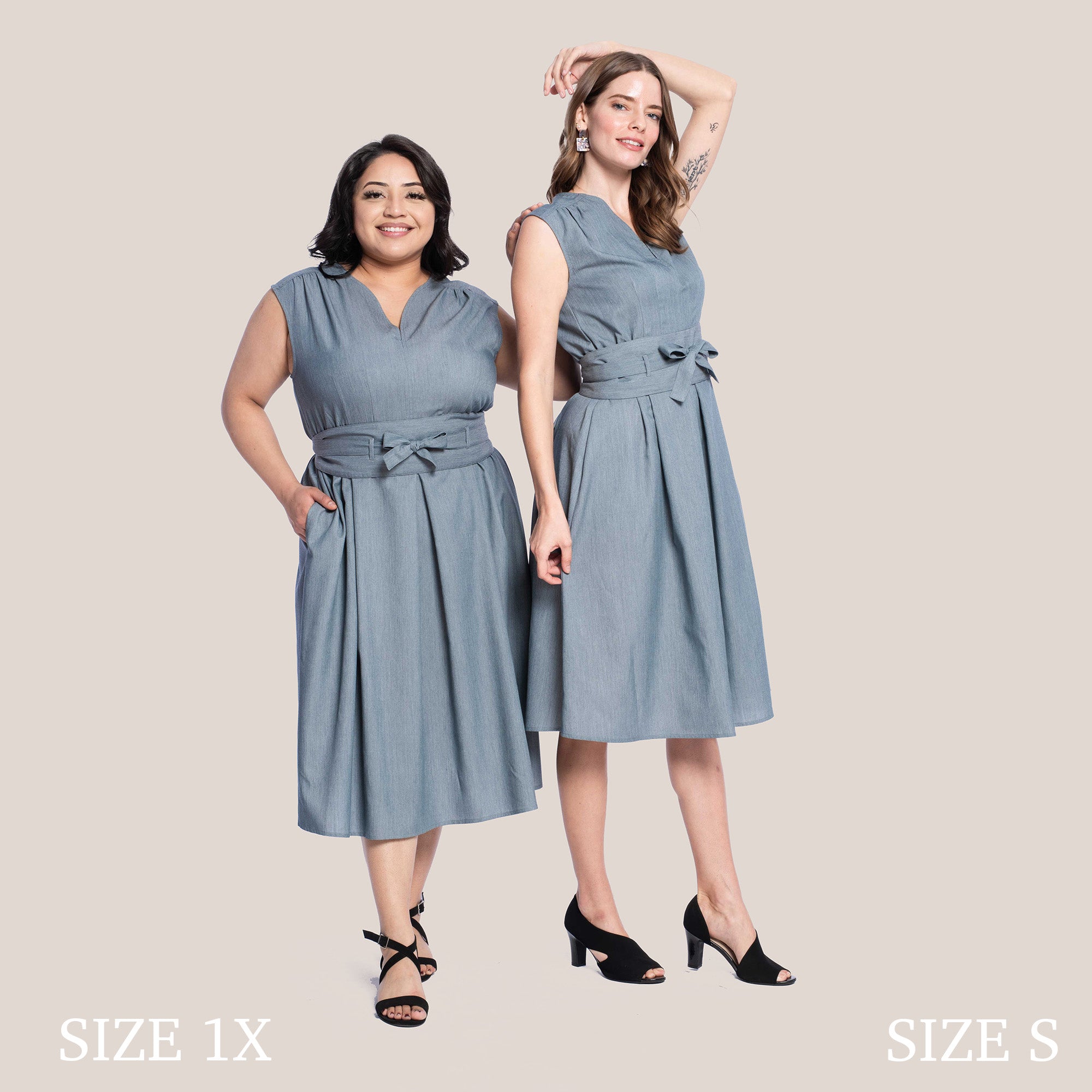 JAYLANI SLIMMING DRESS - SMOKE DENIM