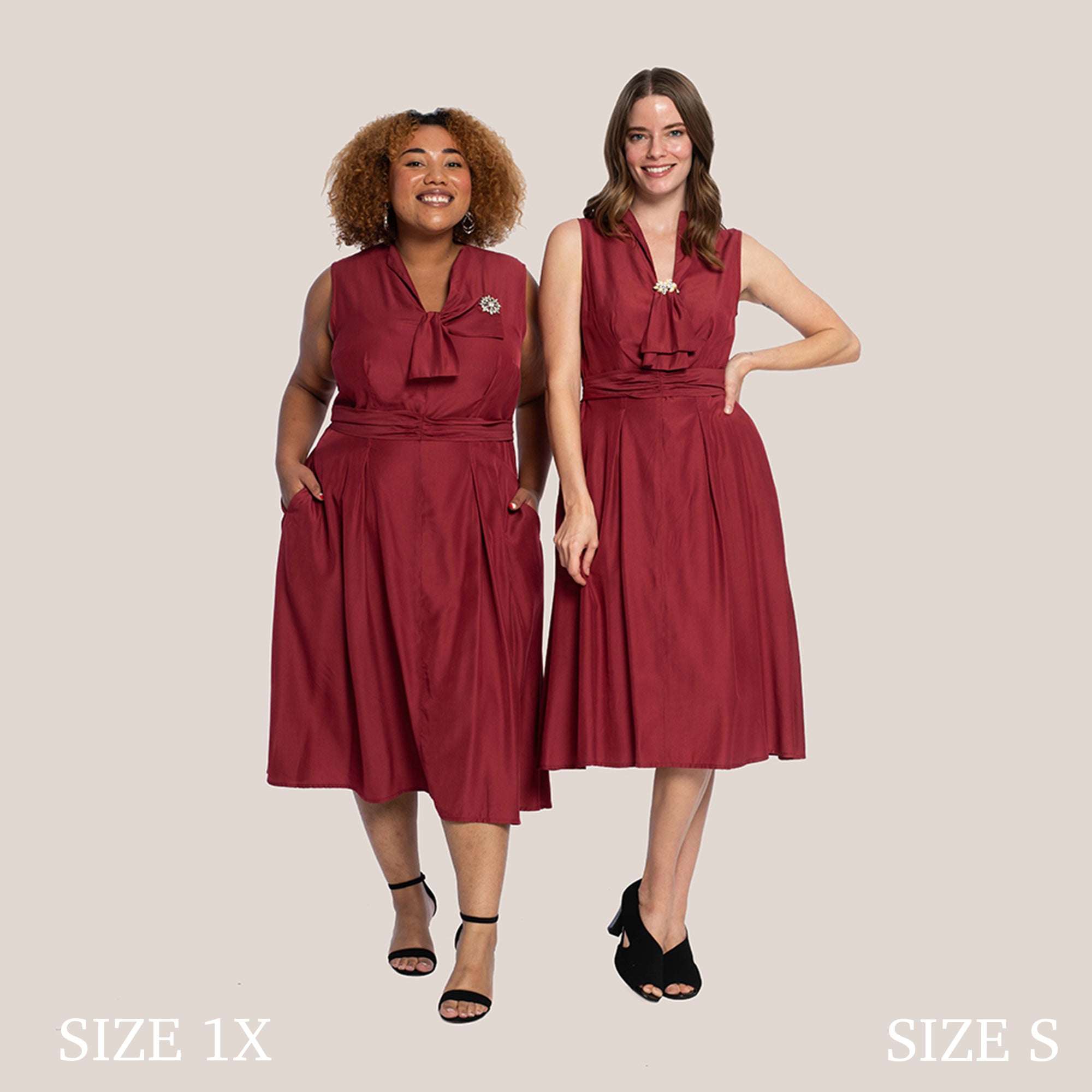 JUSTYN SLIMMING DRESS - RED XS JUSTYN SLIMMING DRESS - RED XS