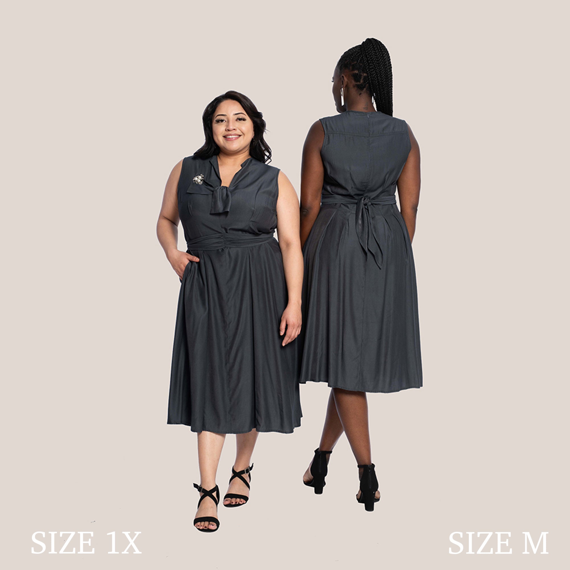 JUSTYN SLIMMING DRESS - SHADOW