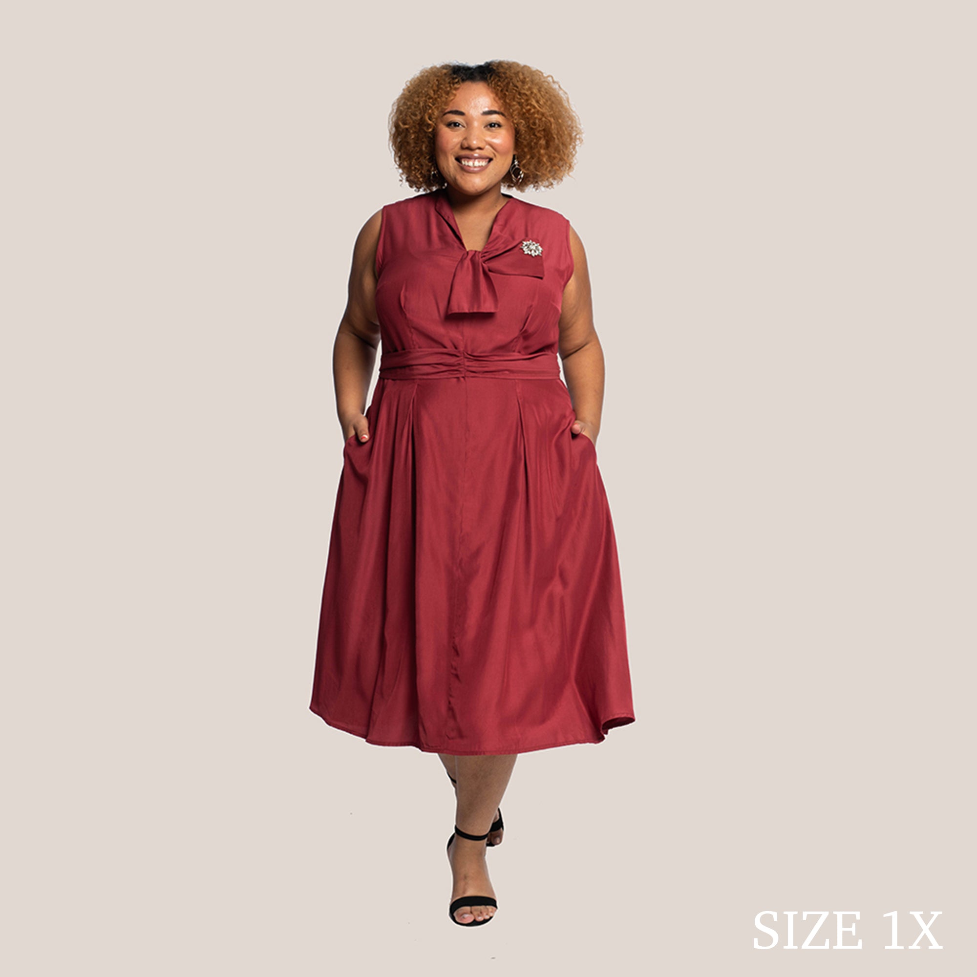 JUSTYN SLIMMING DRESS - RED