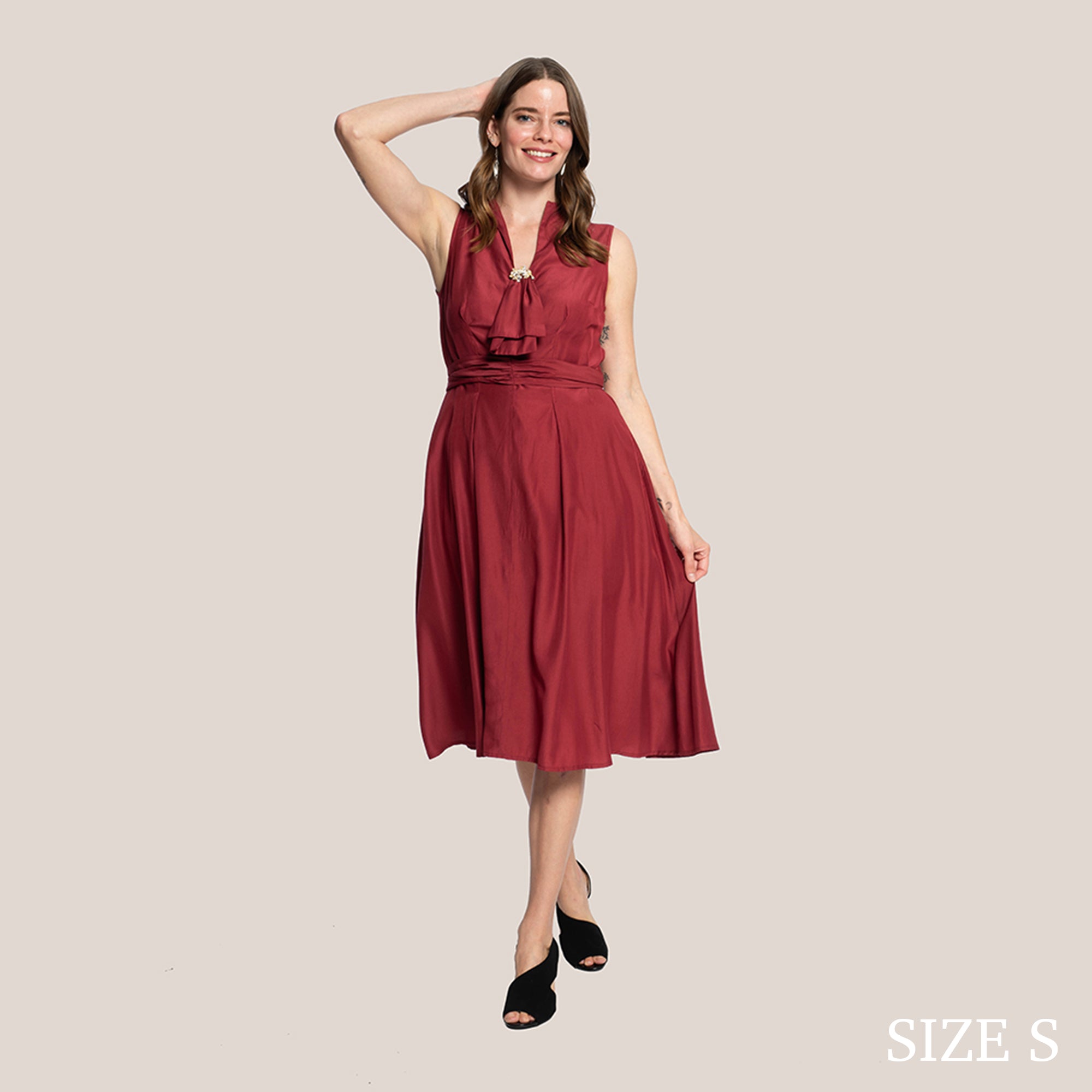 JUSTYN SLIMMING DRESS - RED