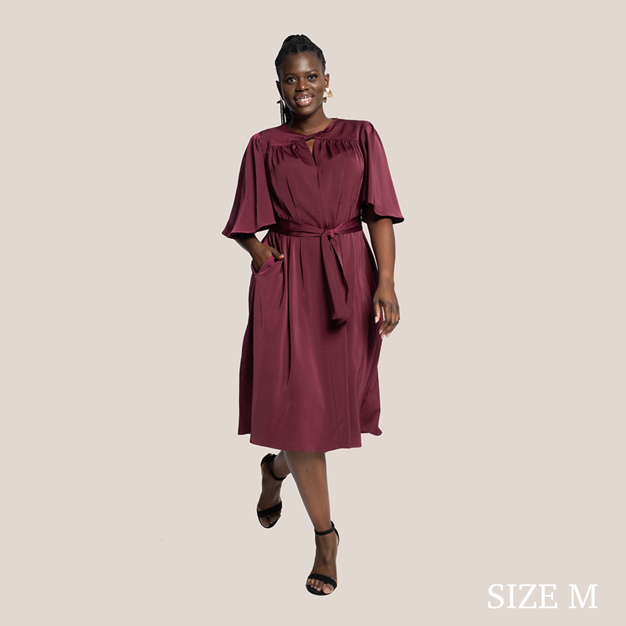 MILA SLIMMING DRESS - MAROON