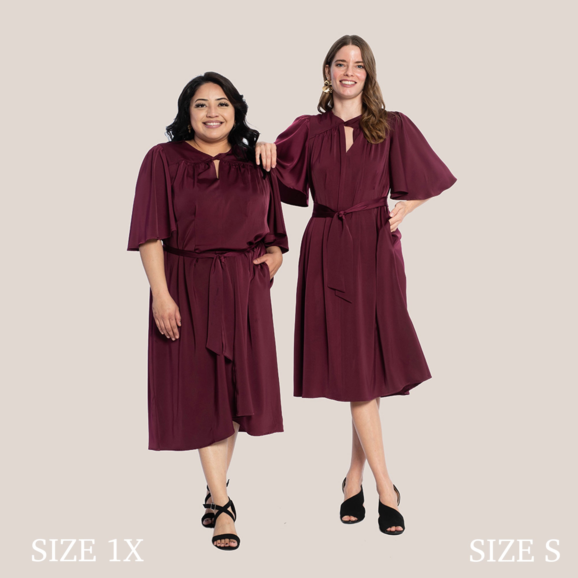 MILA SLIMMING DRESS - MAROON