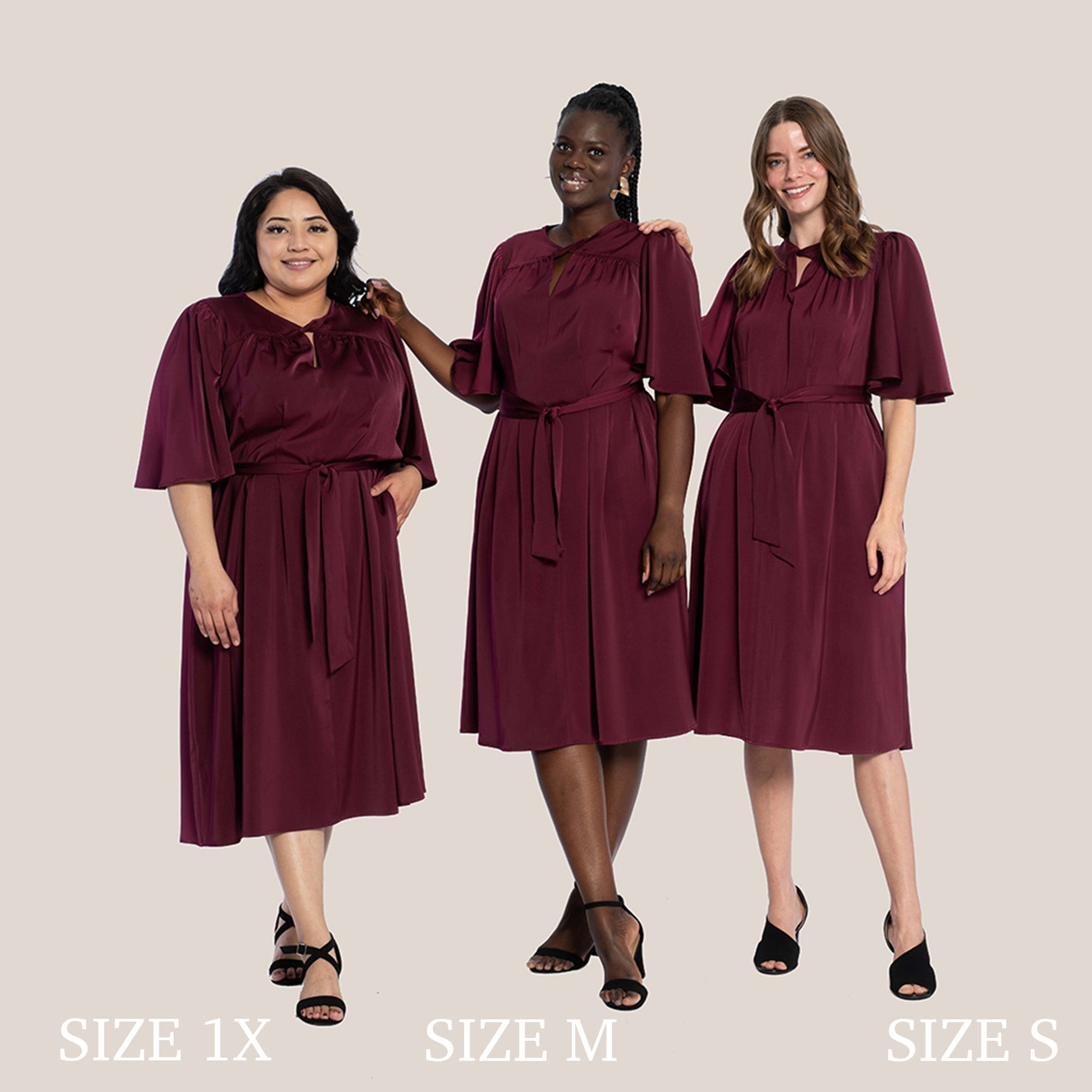 MILA SLIMMING DRESS - MAROON