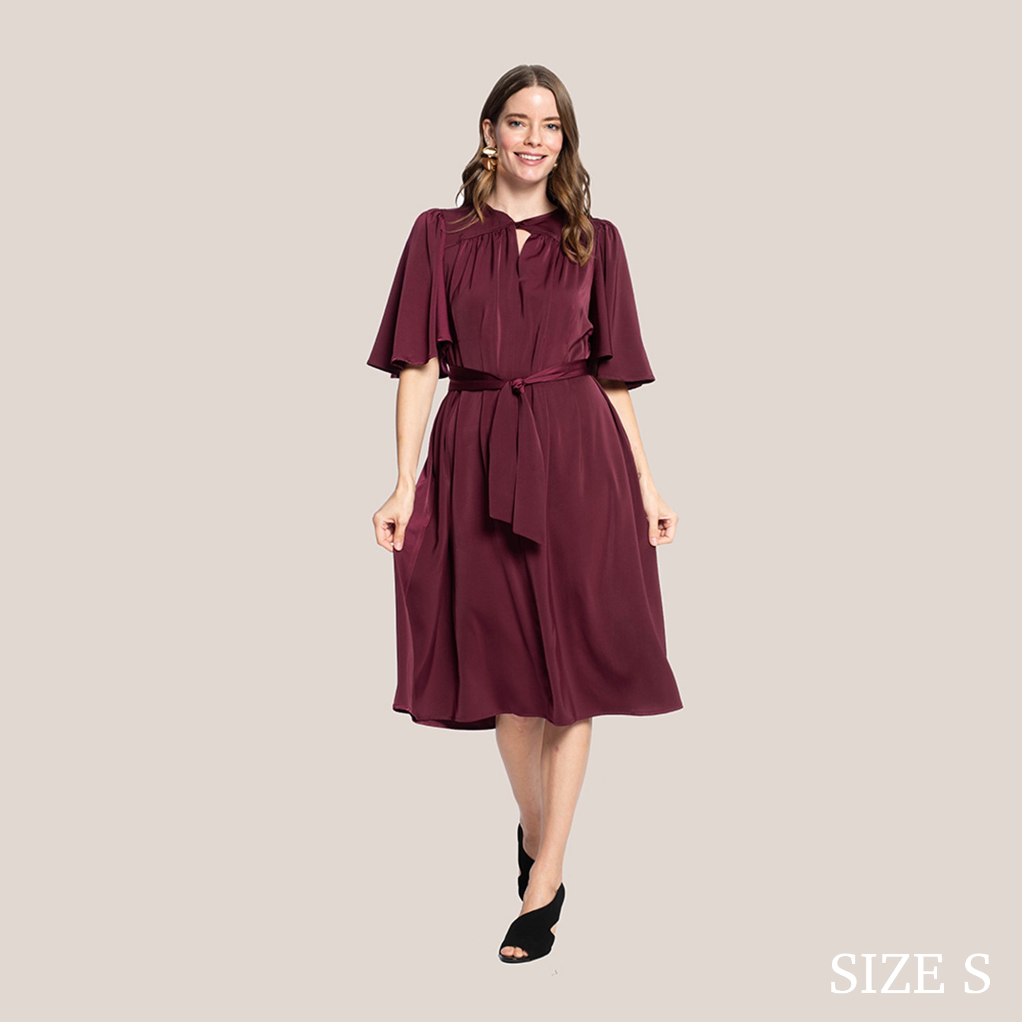 MILA SLIMMING DRESS - MAROON