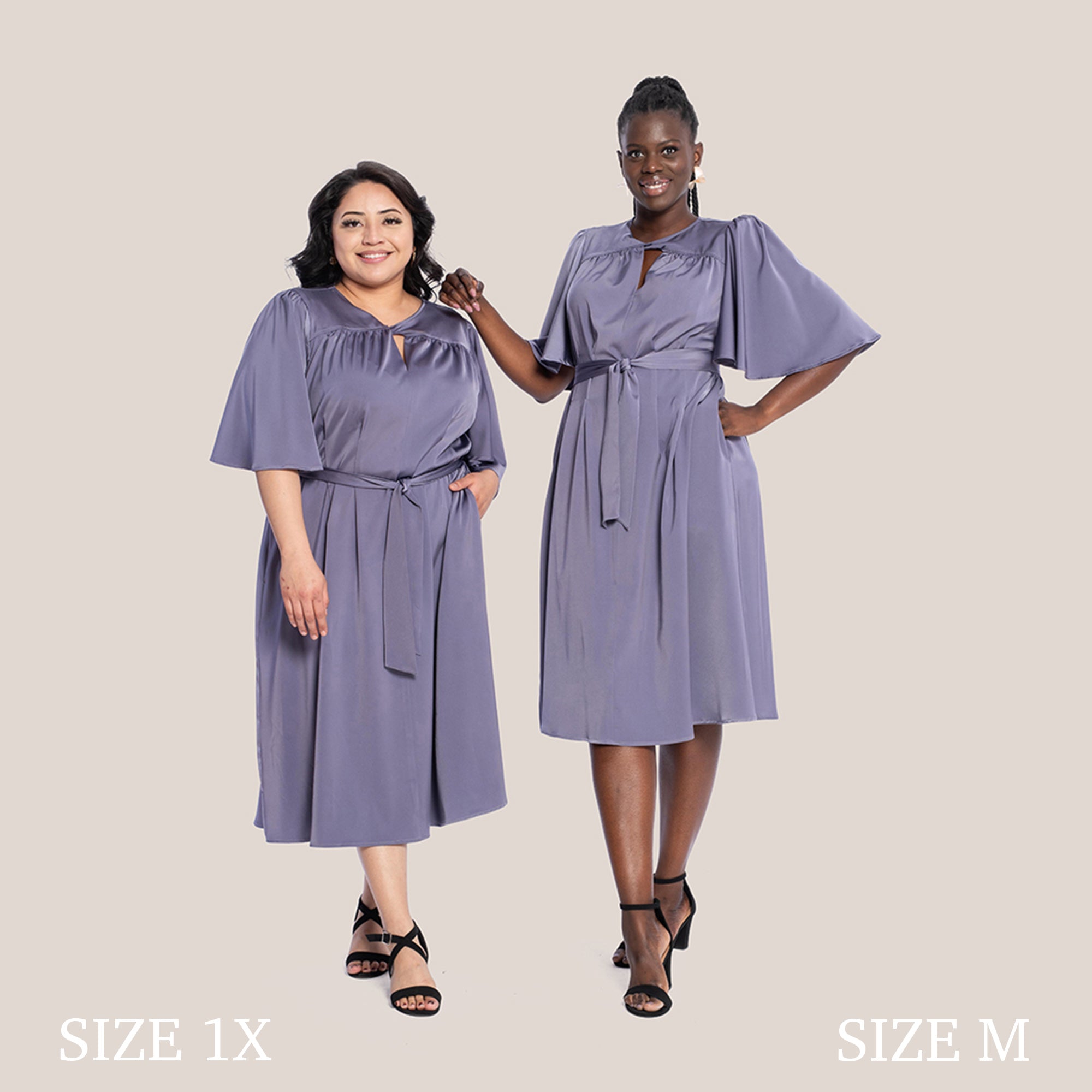 MILA SLIMMING DRESS - DIGITAL LAVENDER