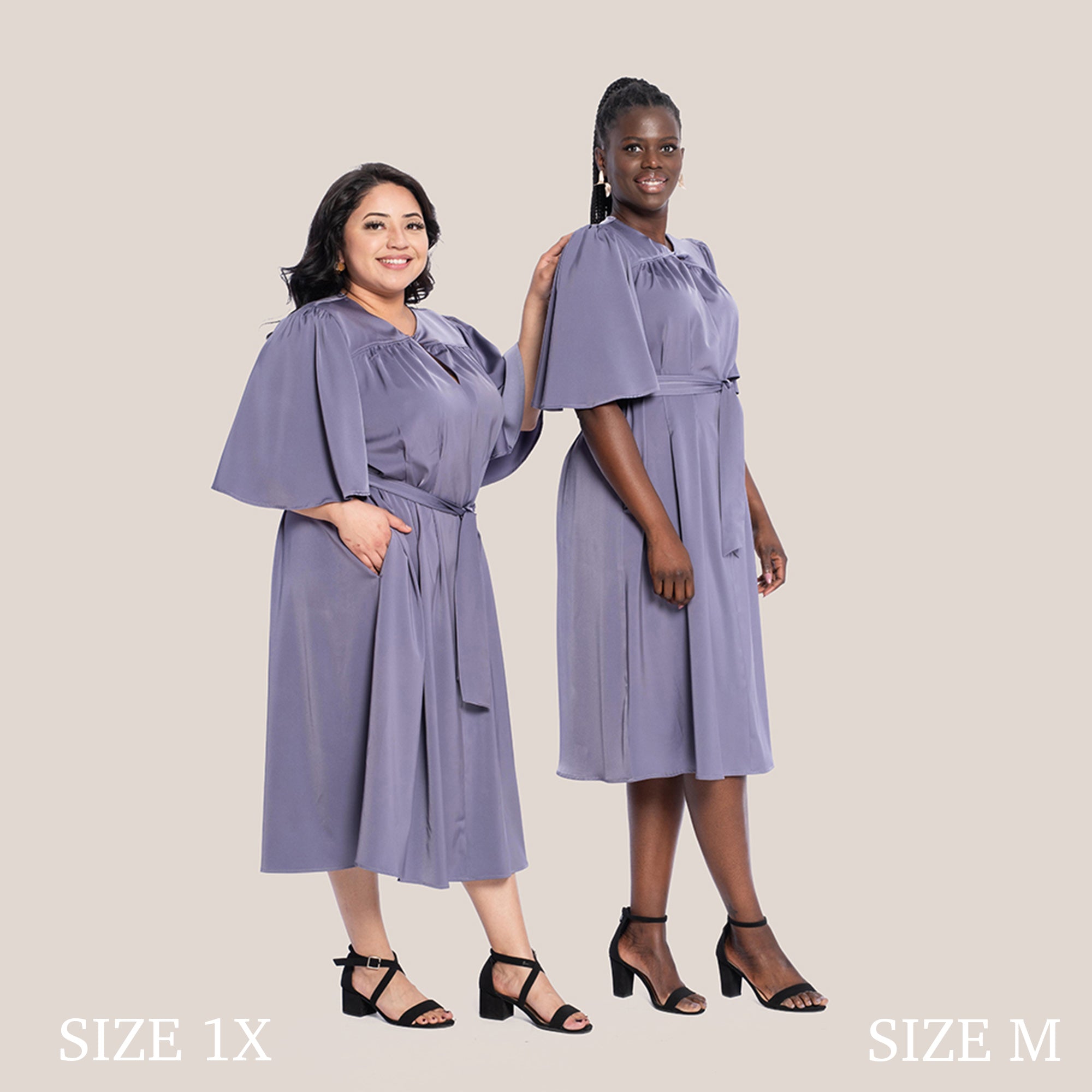 MILA SLIMMING DRESS - DIGITAL LAVENDER