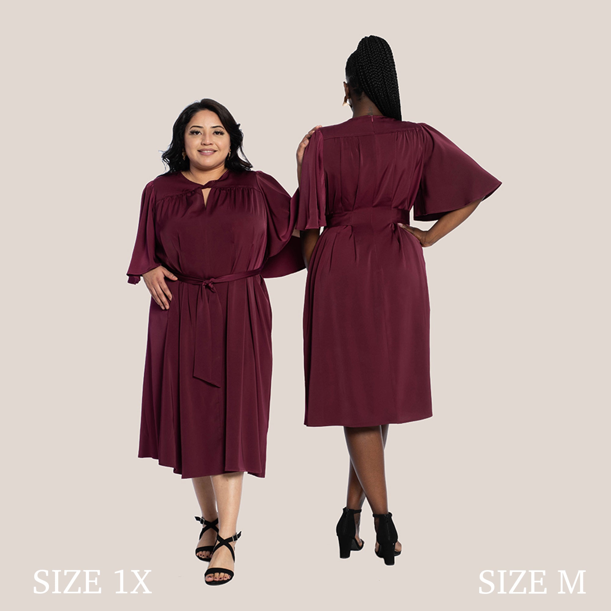 MILA SLIMMING DRESS - MAROON