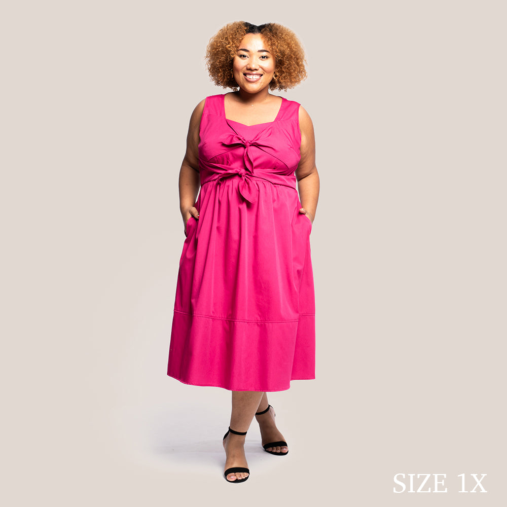 OLIVIA SLIMMING DRESS - RASPBERRY