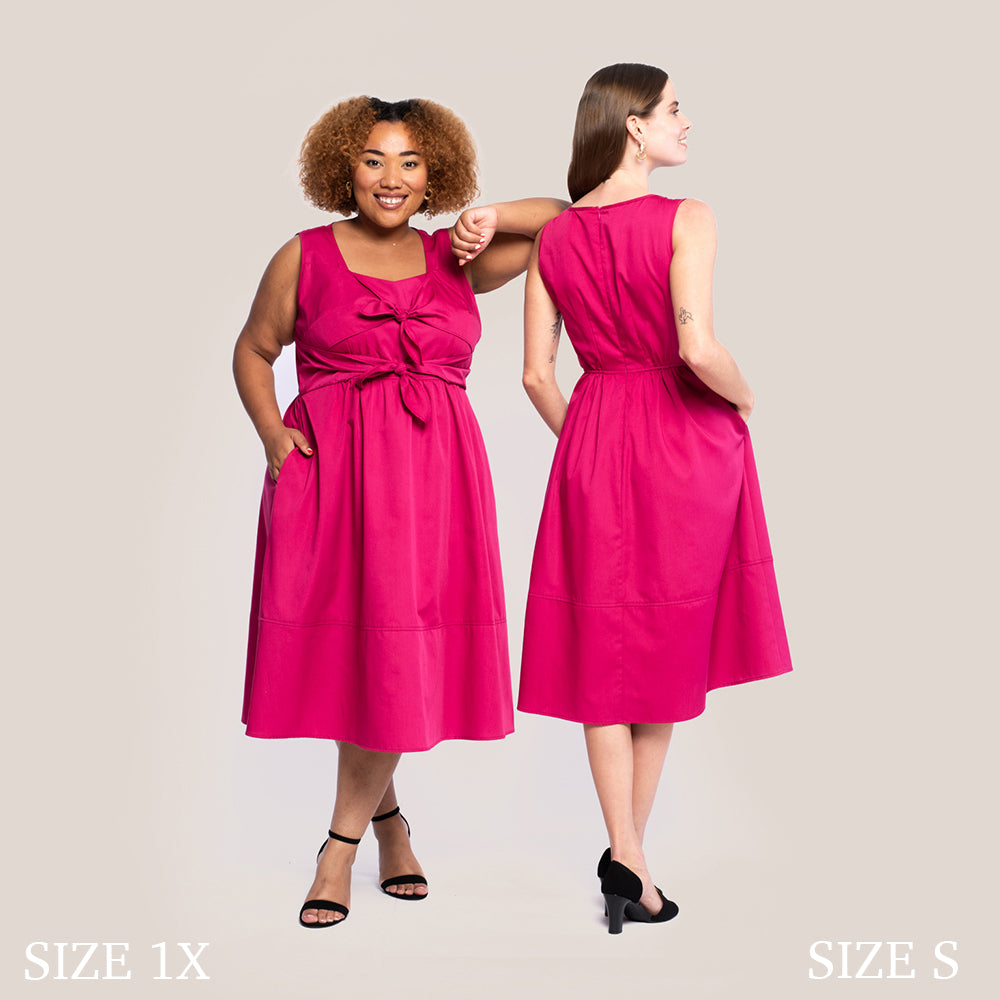 OLIVIA SLIMMING DRESS - RASPBERRY