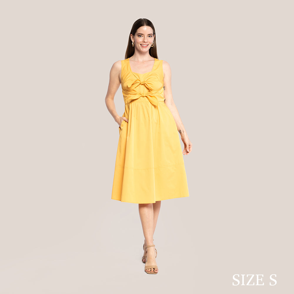 OLIVIA SLIMMING DRESS - POLISHED GOLD