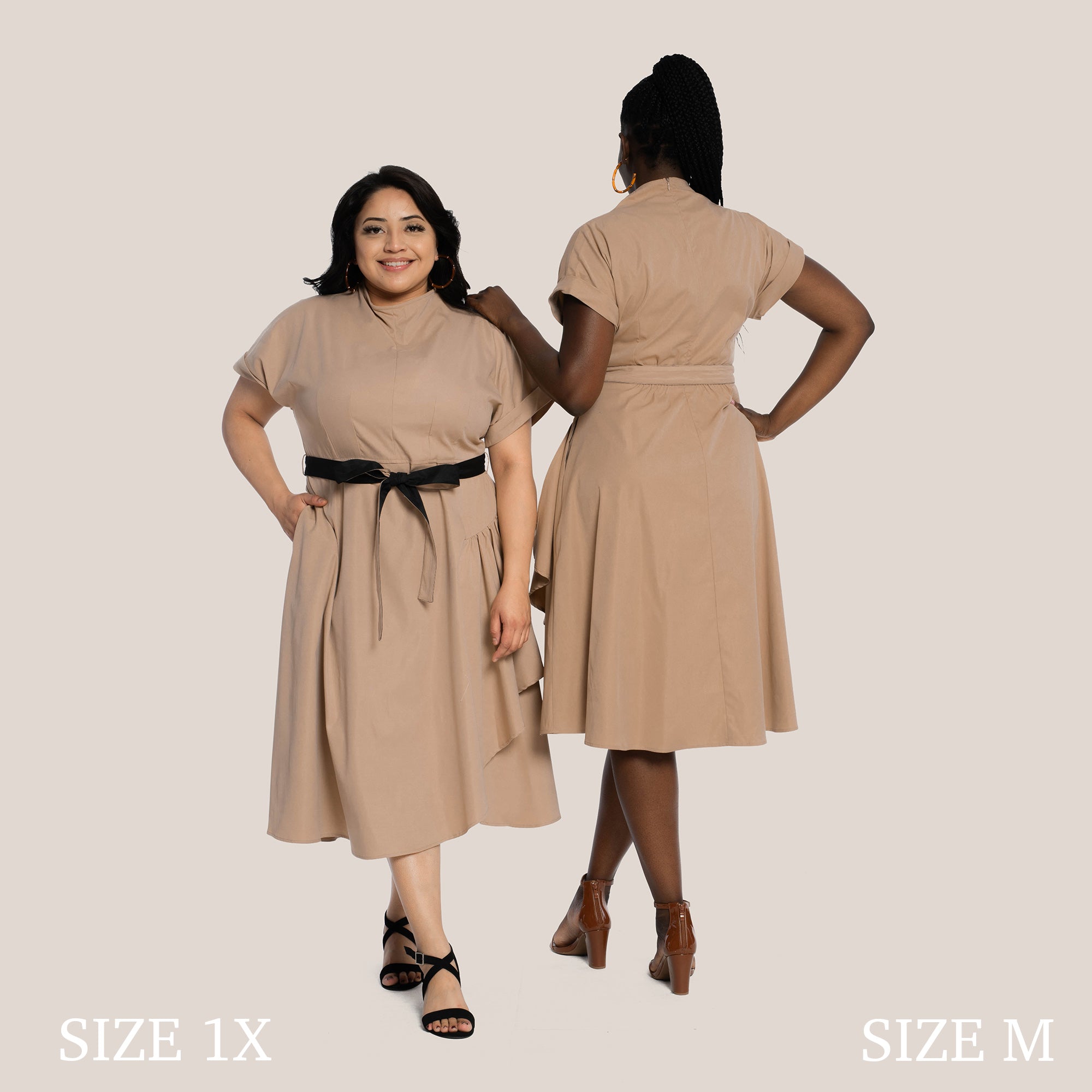 SIMONE SLIMMING DRESS - WHEAT