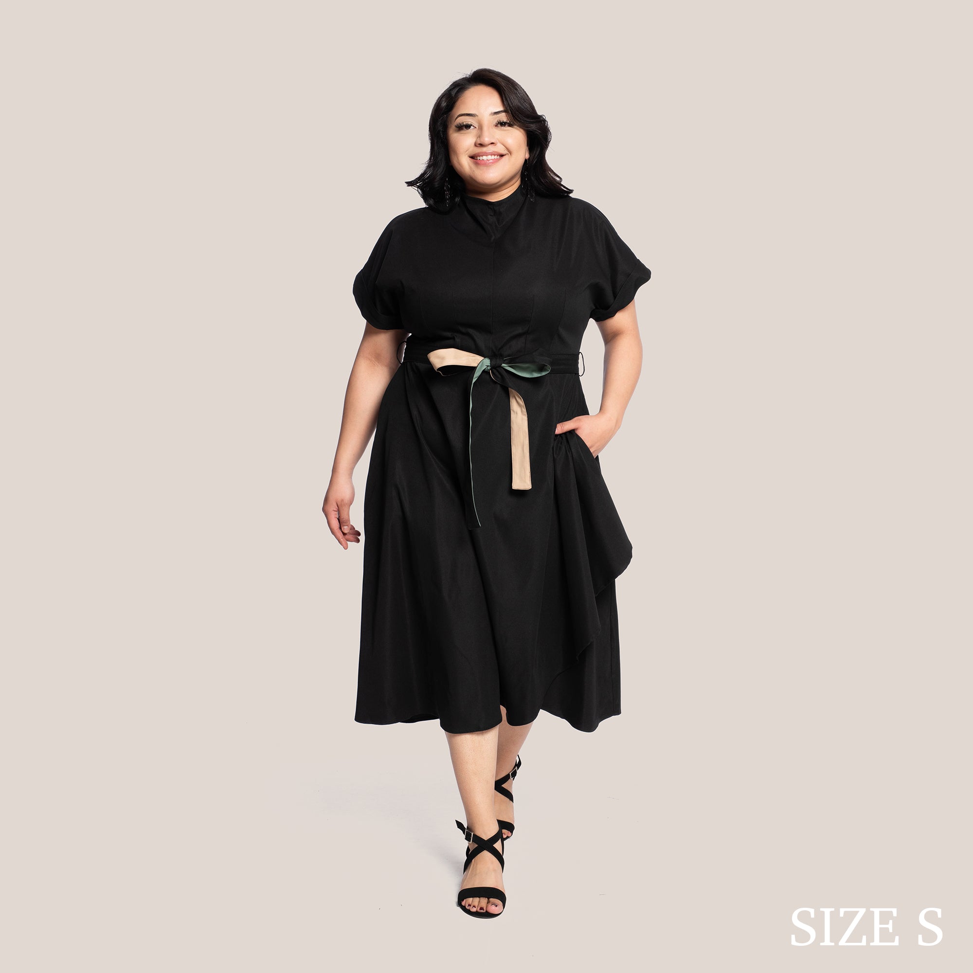 SIMONE SLIMMING DRESS - BLACK