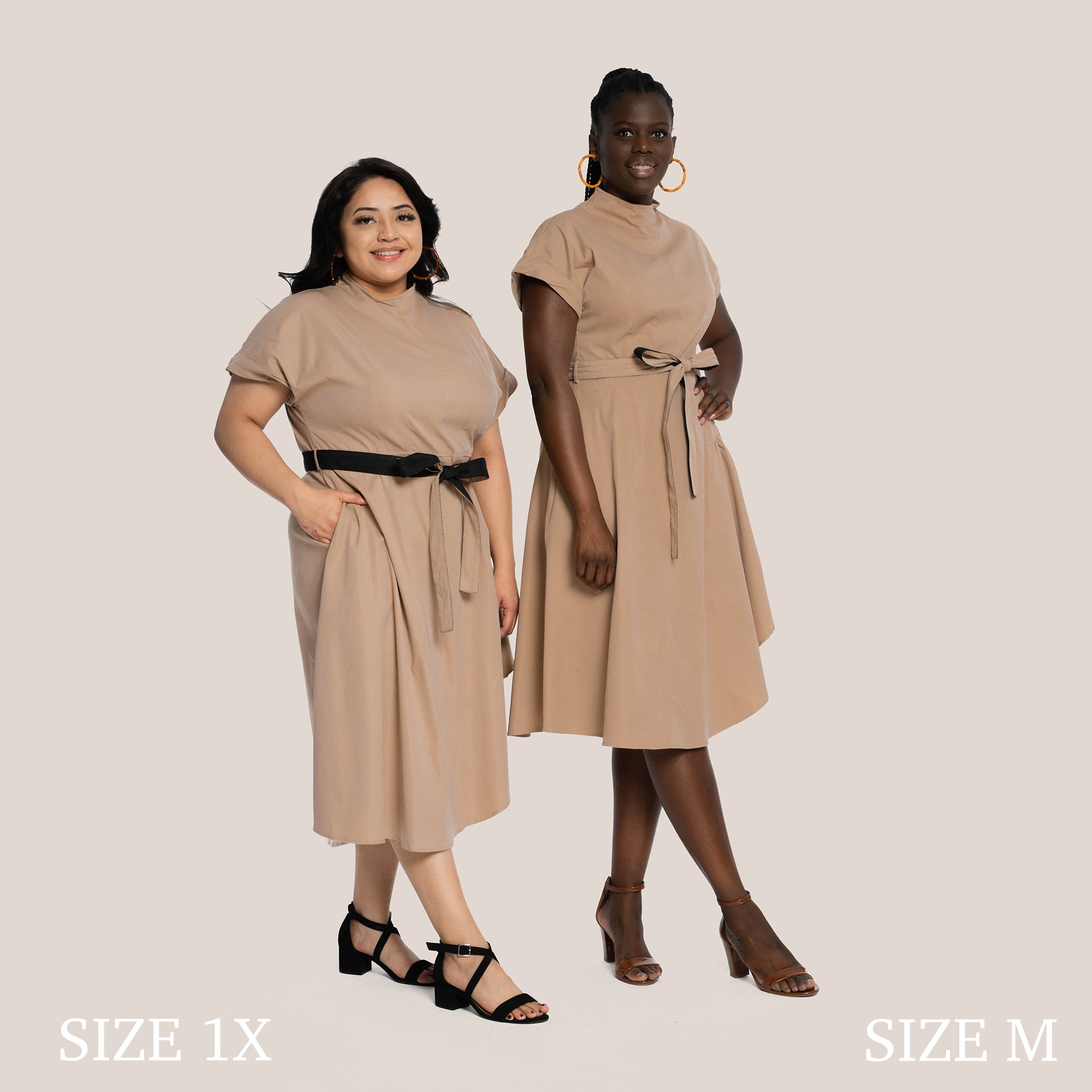 SIMONE SLIMMING DRESS - WHEAT