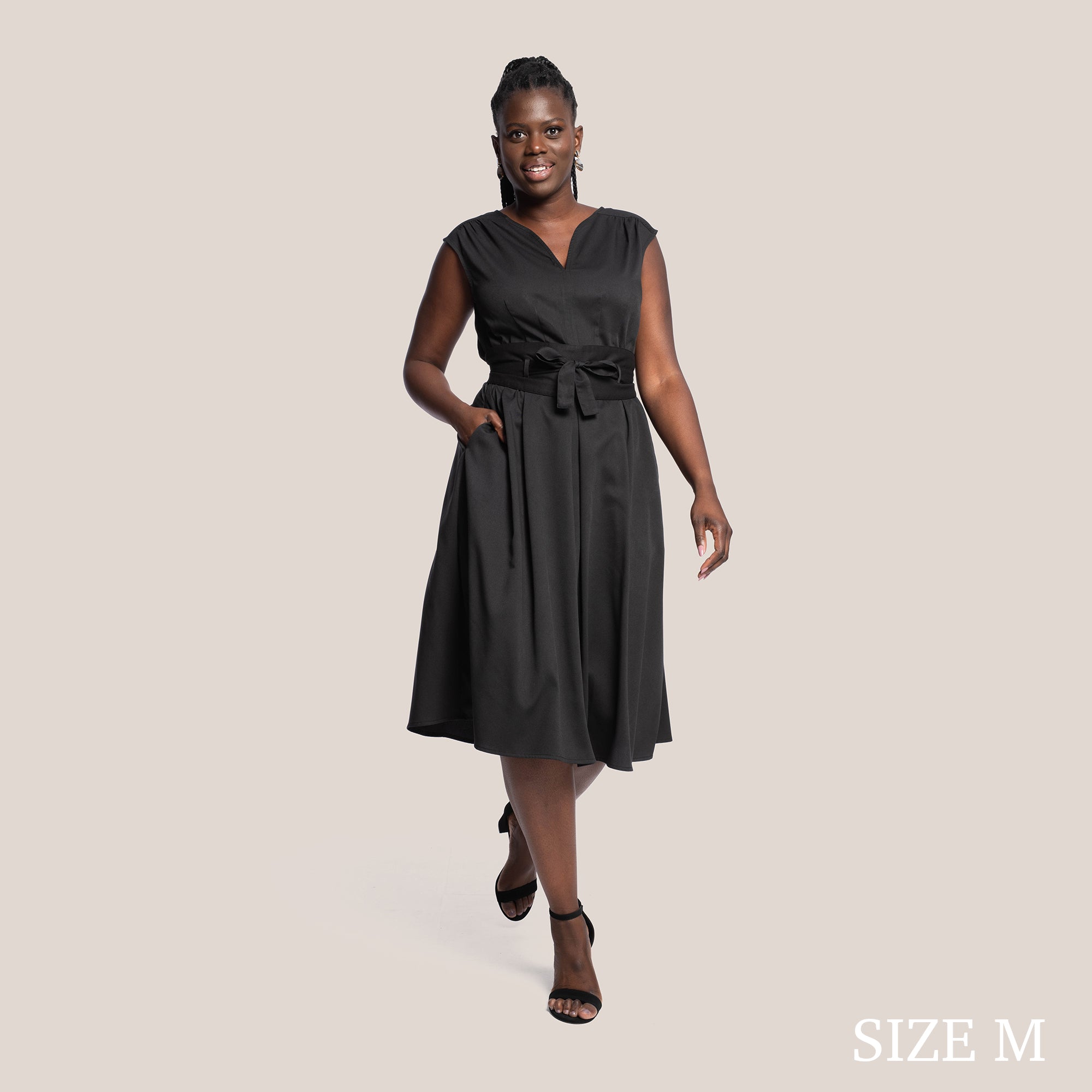 JAYLANI SLIMMING DRESS - Black M JAYLANI SLIMMING DRESS - Black M